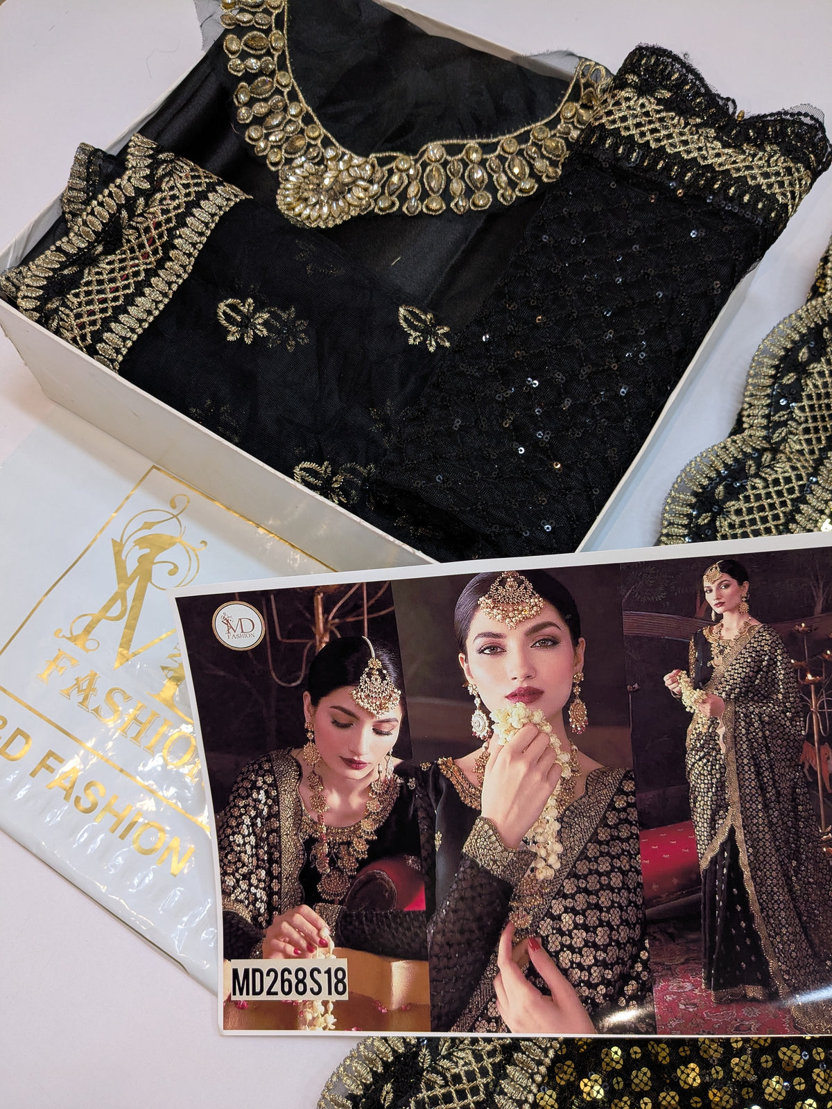 EMAN ADEEL BLACK GOLD NET SAREE