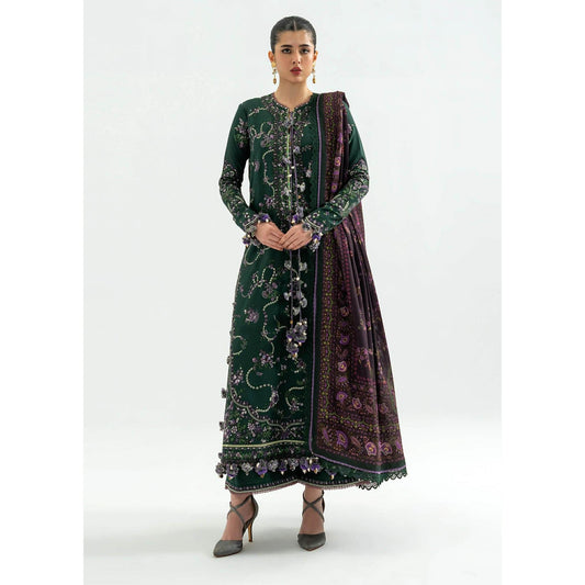 MOHSIN NAVEED RANJHA KHADDAR EMBROIDERED GREEN DRESS