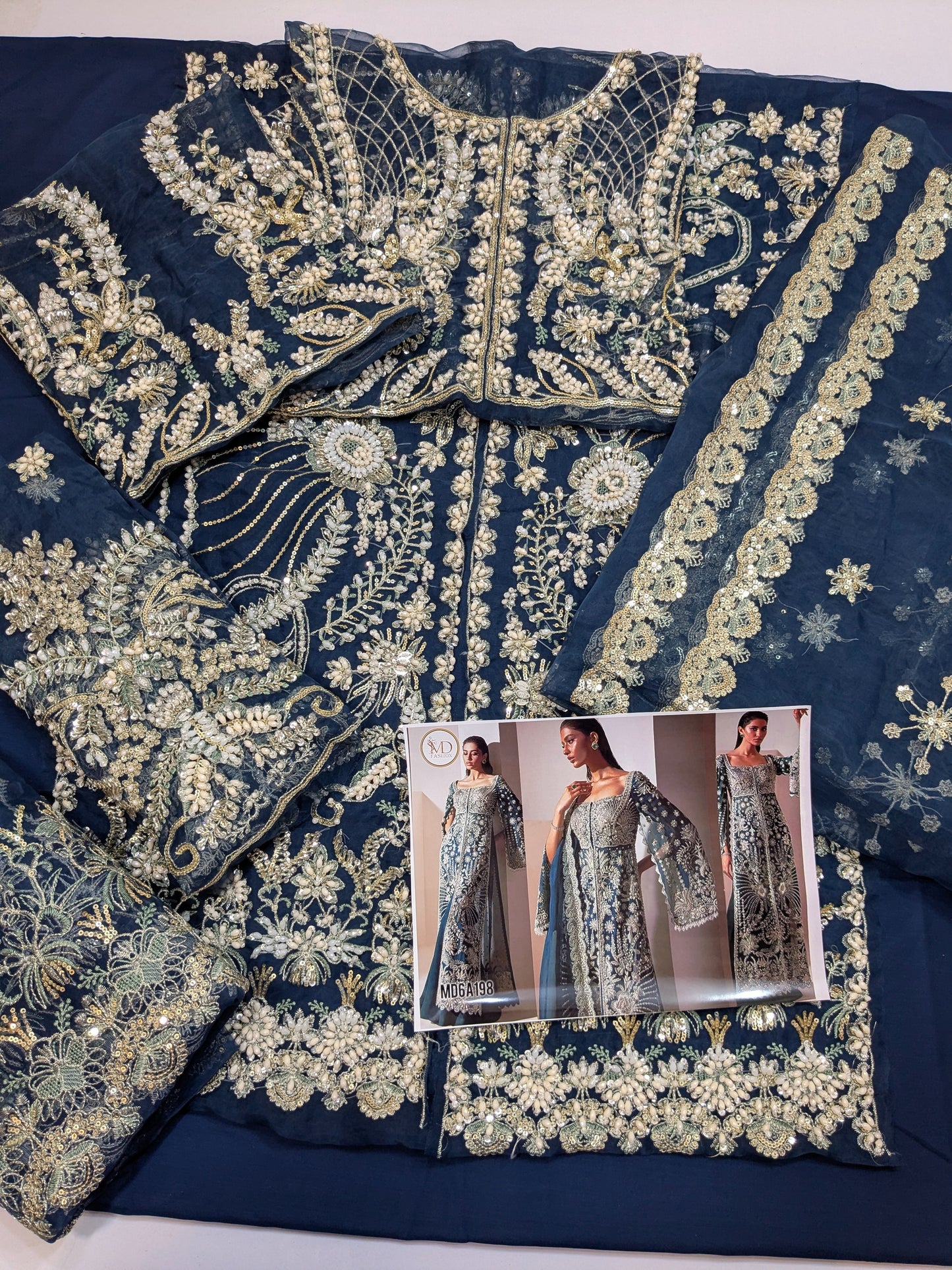 SORAYA LUXE ZINC FULL HAND EMBELLISHED PARTY WEAR
