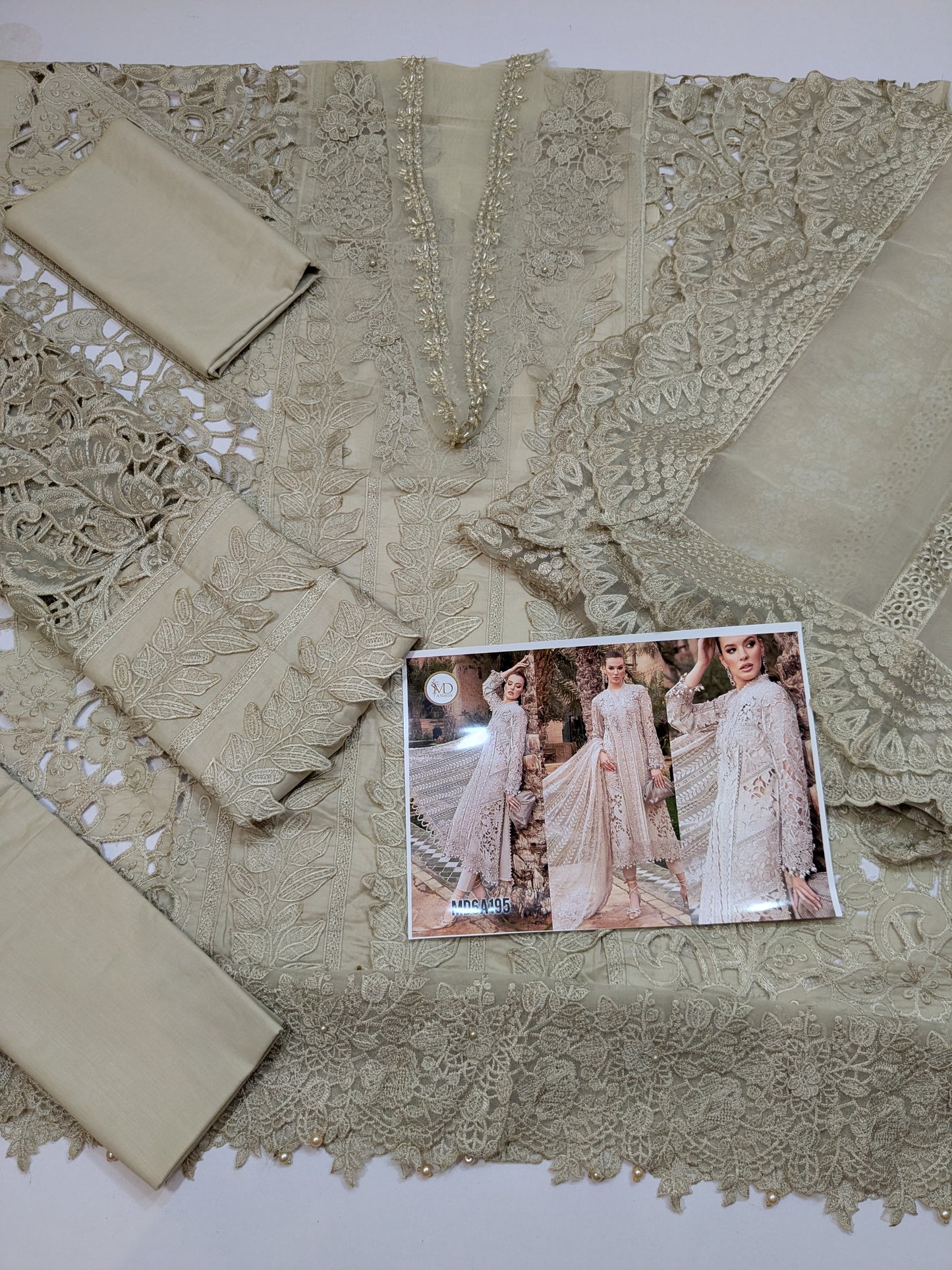 MARIA B 3D SKIN FAWN LUXURIOUS LAWN