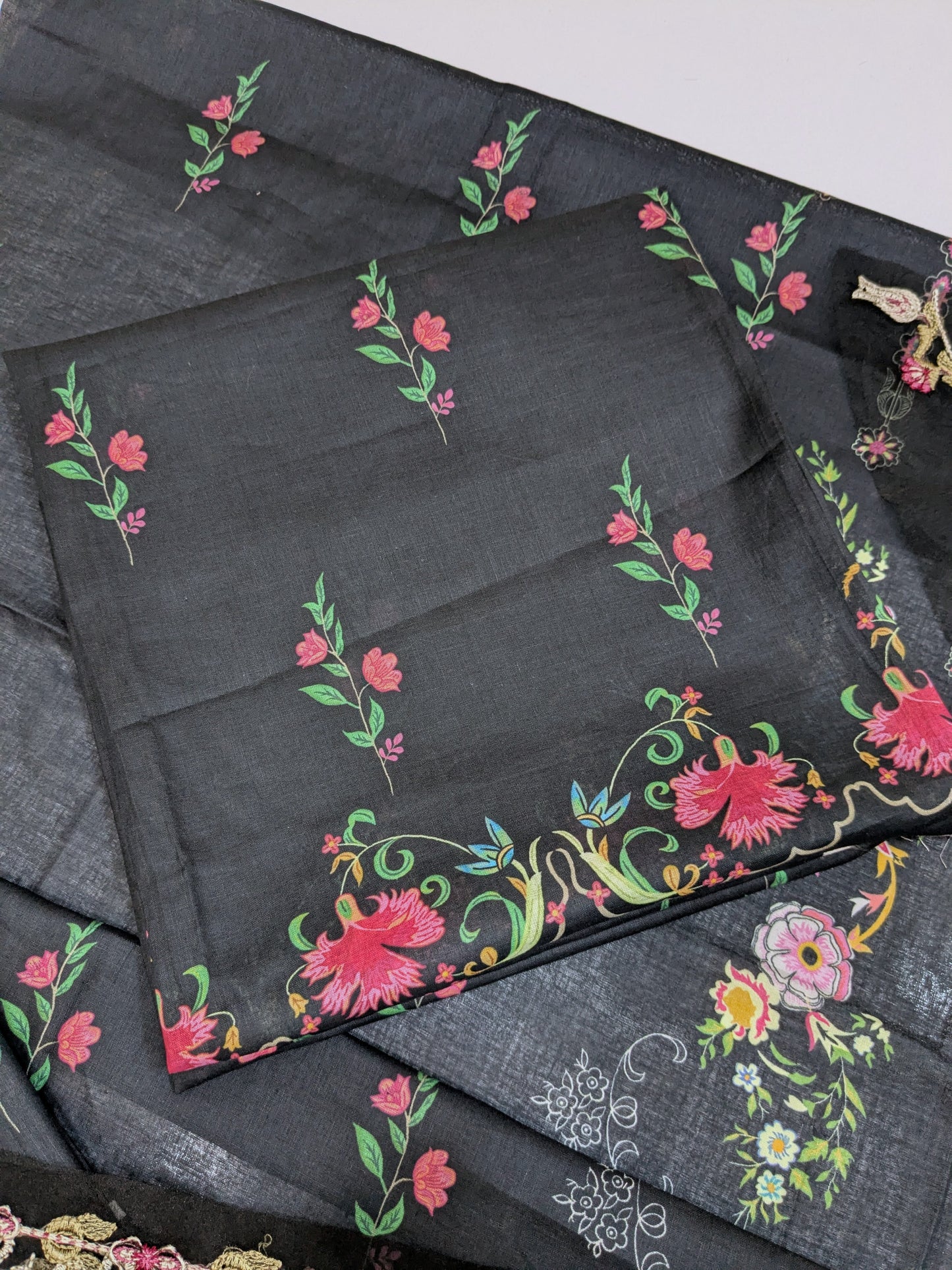 QALAMKAR RIDA BLACK QPRINT EMBROIDERED LAWN