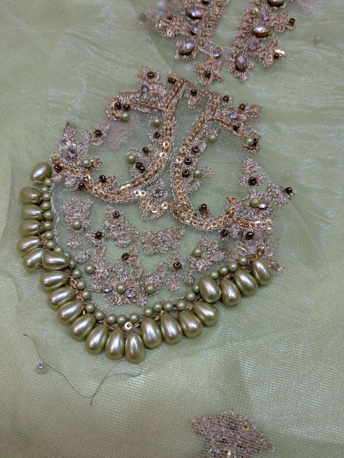 MARIA B INSPIRED CORAL IN SEA GREEN GHARARA