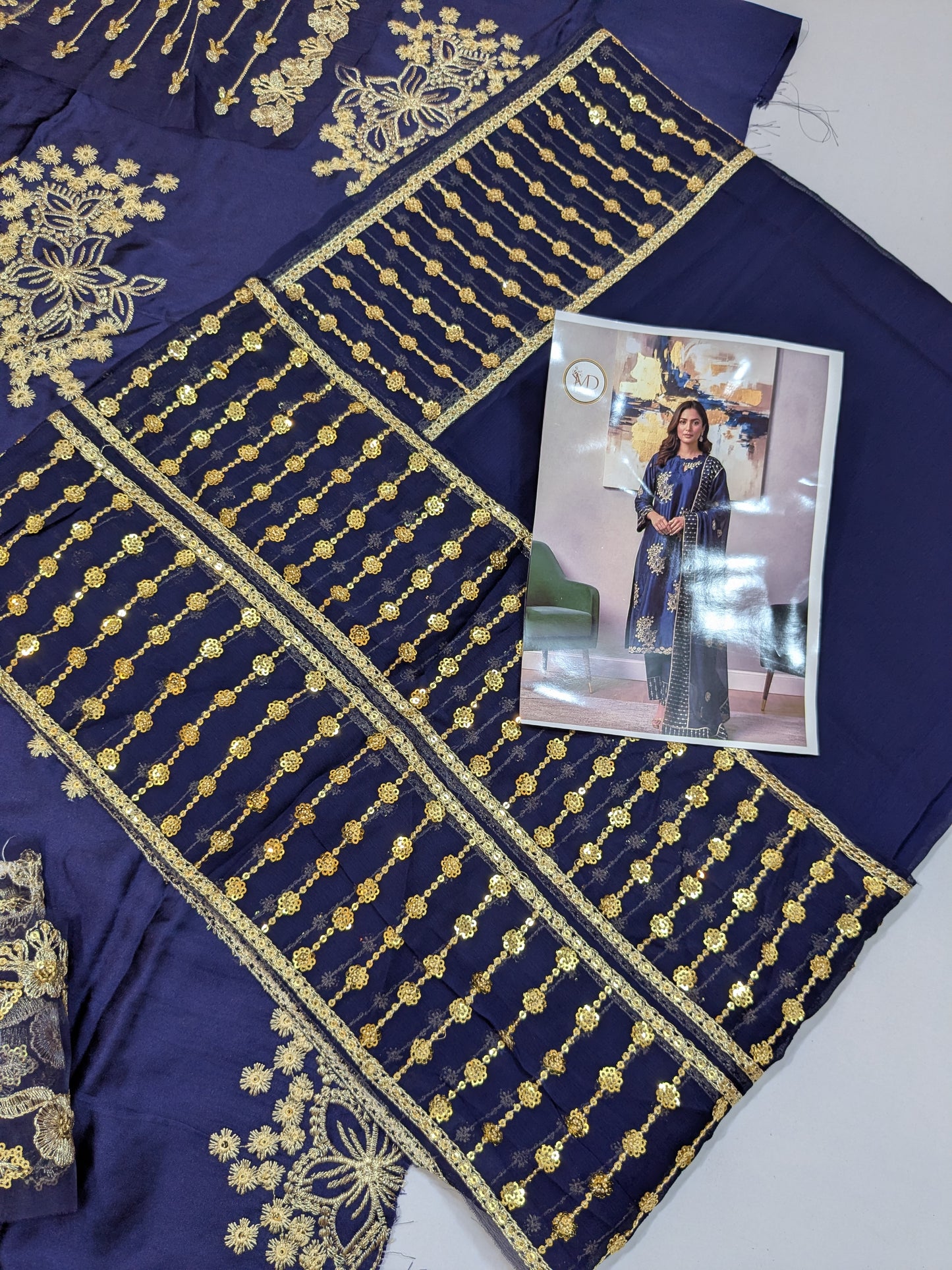 MAHIRA SILK EMBROIDERED BLUE FORMAL