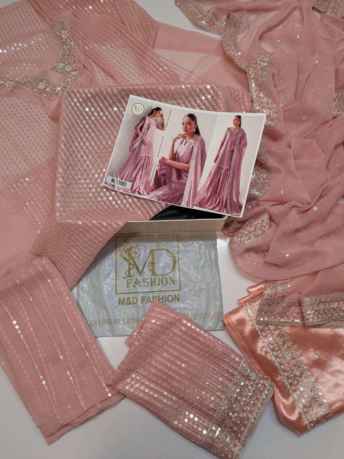 BAROQUE INSPIRED SEQUENCE CHIFFON FORMAL WEAR