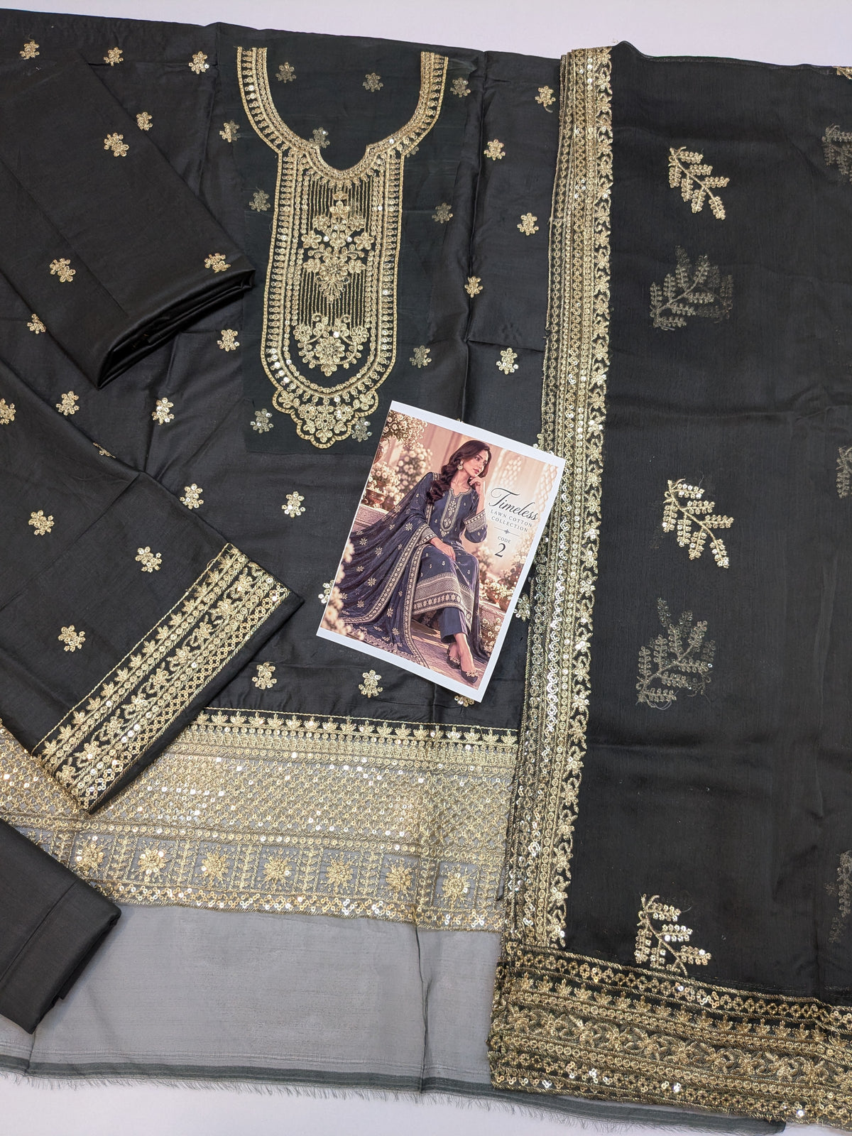 MAHIRA 02 CHARCOAL GREY LAWN COTTON