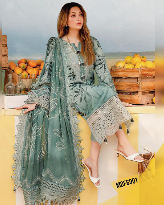 NUREH EMBROIDERED PRINTED LAWN MOMINA