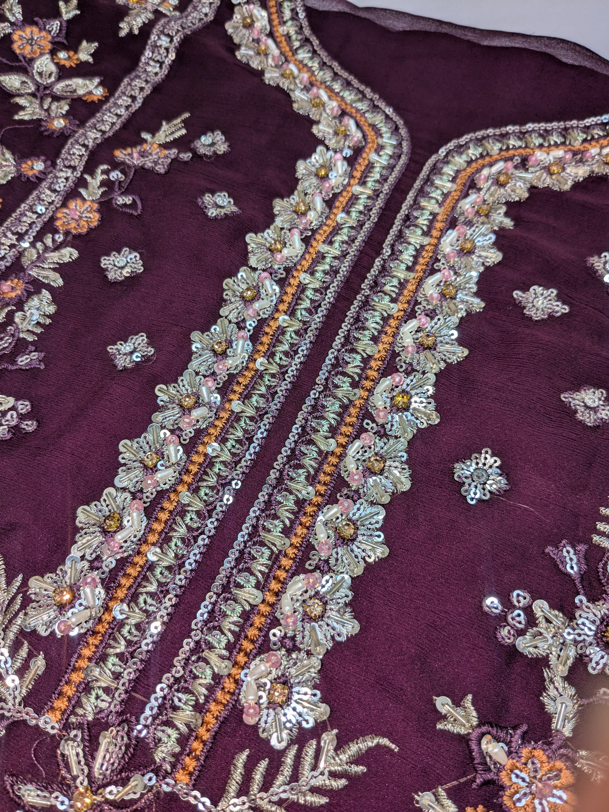 GULAAL INSPIRED CHIFFON HAND EMBELLISHED DRESS