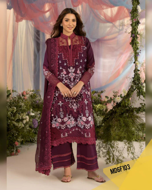SOBIA NAZIR BURGUNDY PLUM RAMSHA LUXURIOUS LAWN