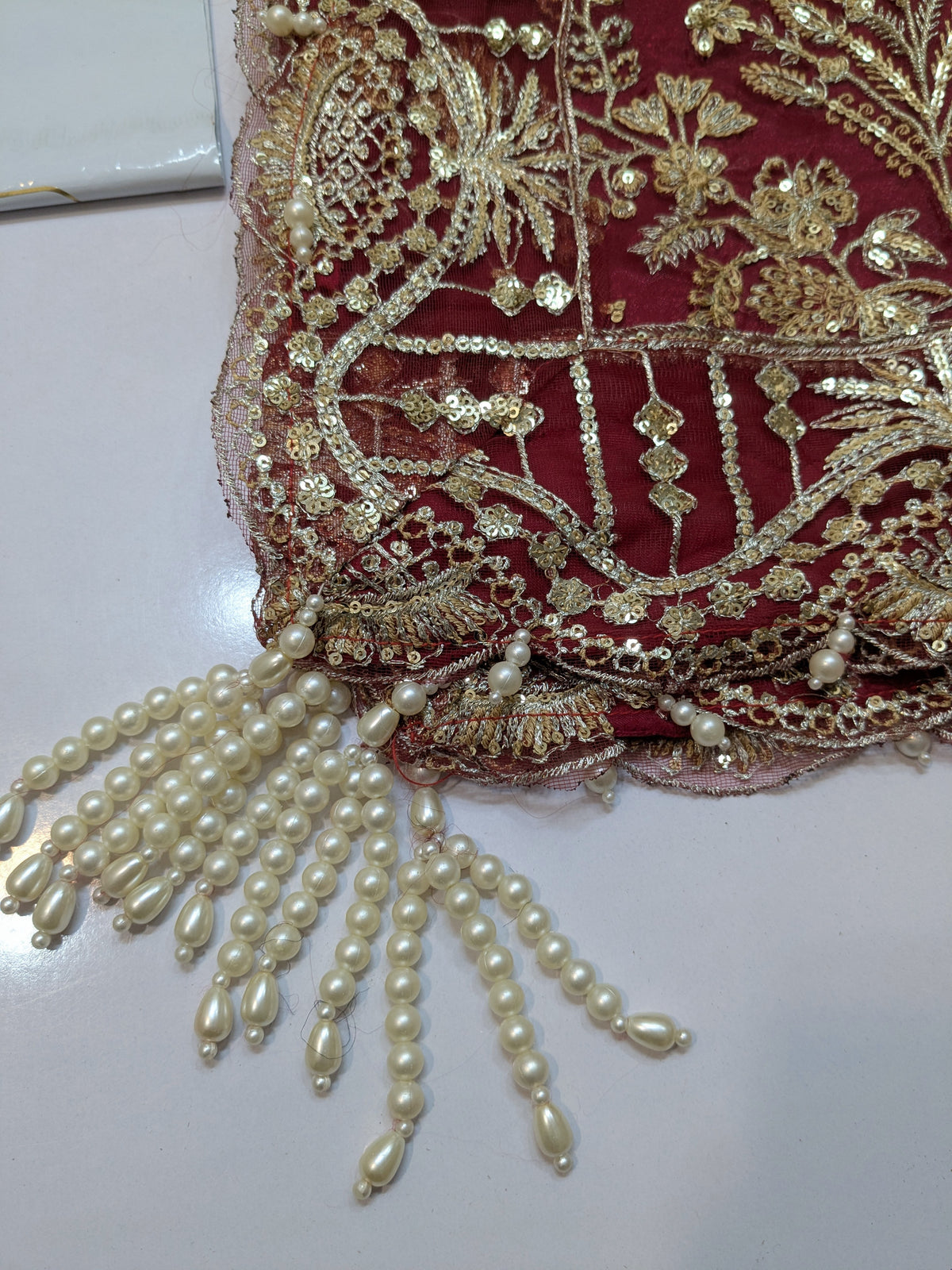 GULAL INSPIRED IZAR MAROON HANDWORK FORMAL
