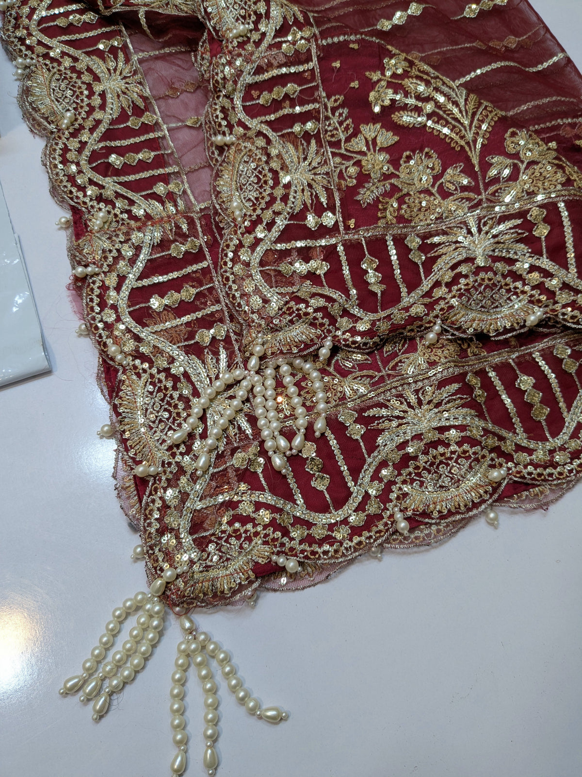 GULAL INSPIRED IZAR MAROON HANDWORK FORMAL