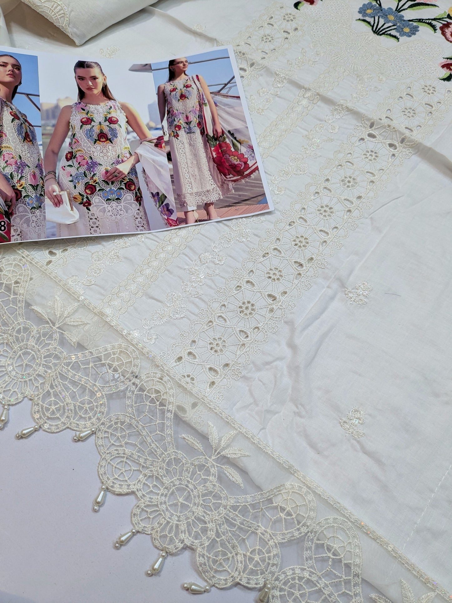 MARIA B LAWN Embroidered WHITE 10A