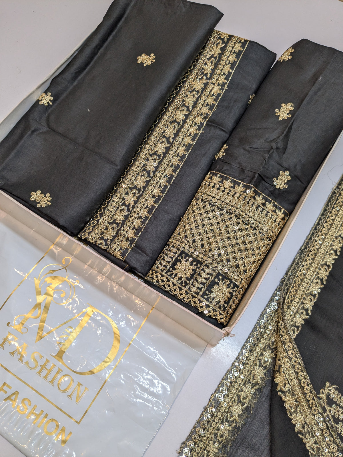 MAHIRA 02 CHARCOAL GREY LAWN COTTON