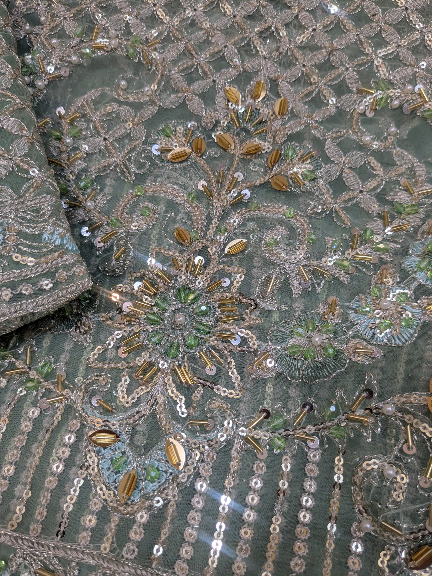 ELAF SAGE FULL EMBELLISHED MAXI LAHENGA