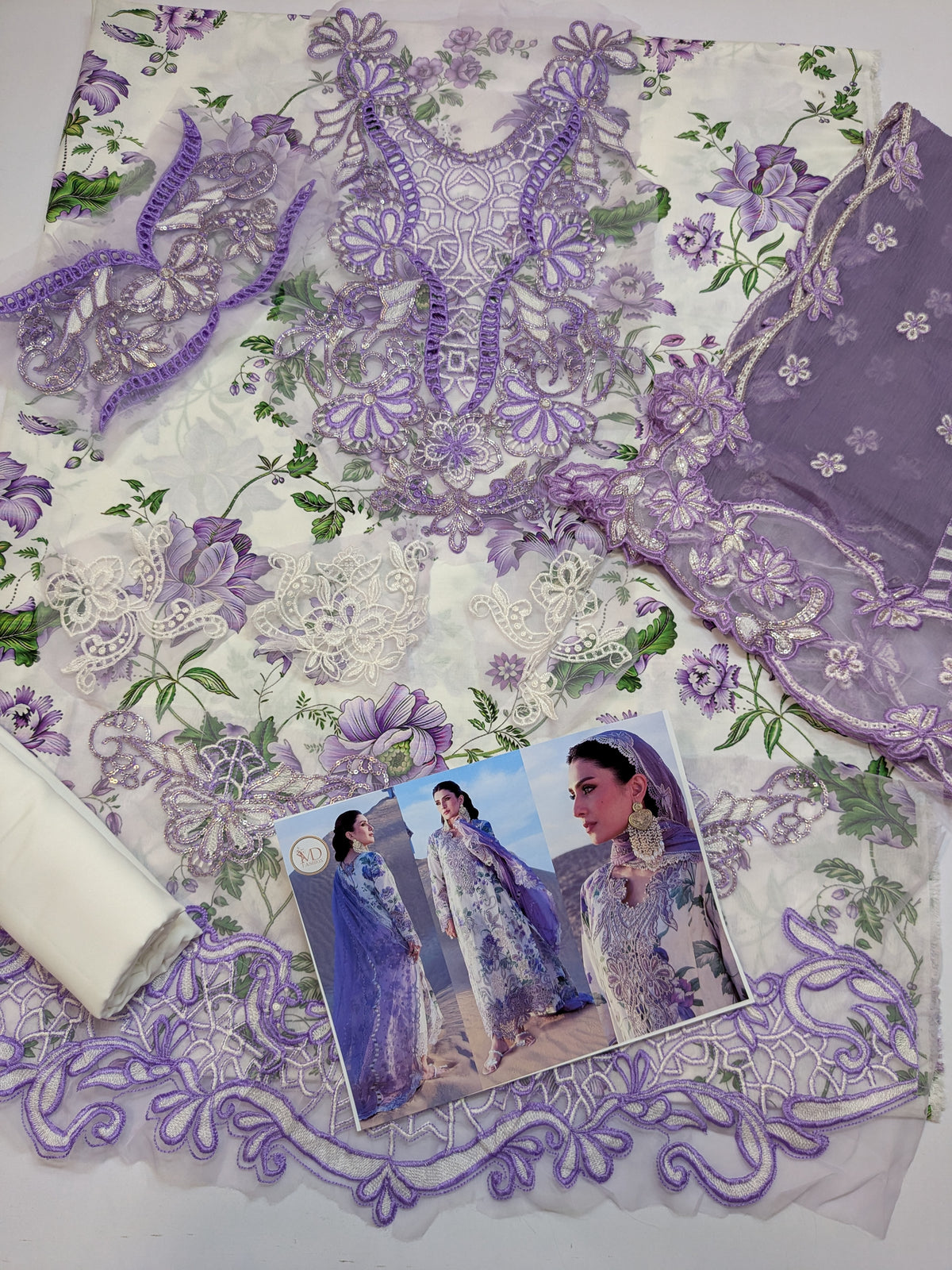 NUREH INSPIRED SWISS LAWN WITH EMBROIDERED CHIFFON DUPPATA