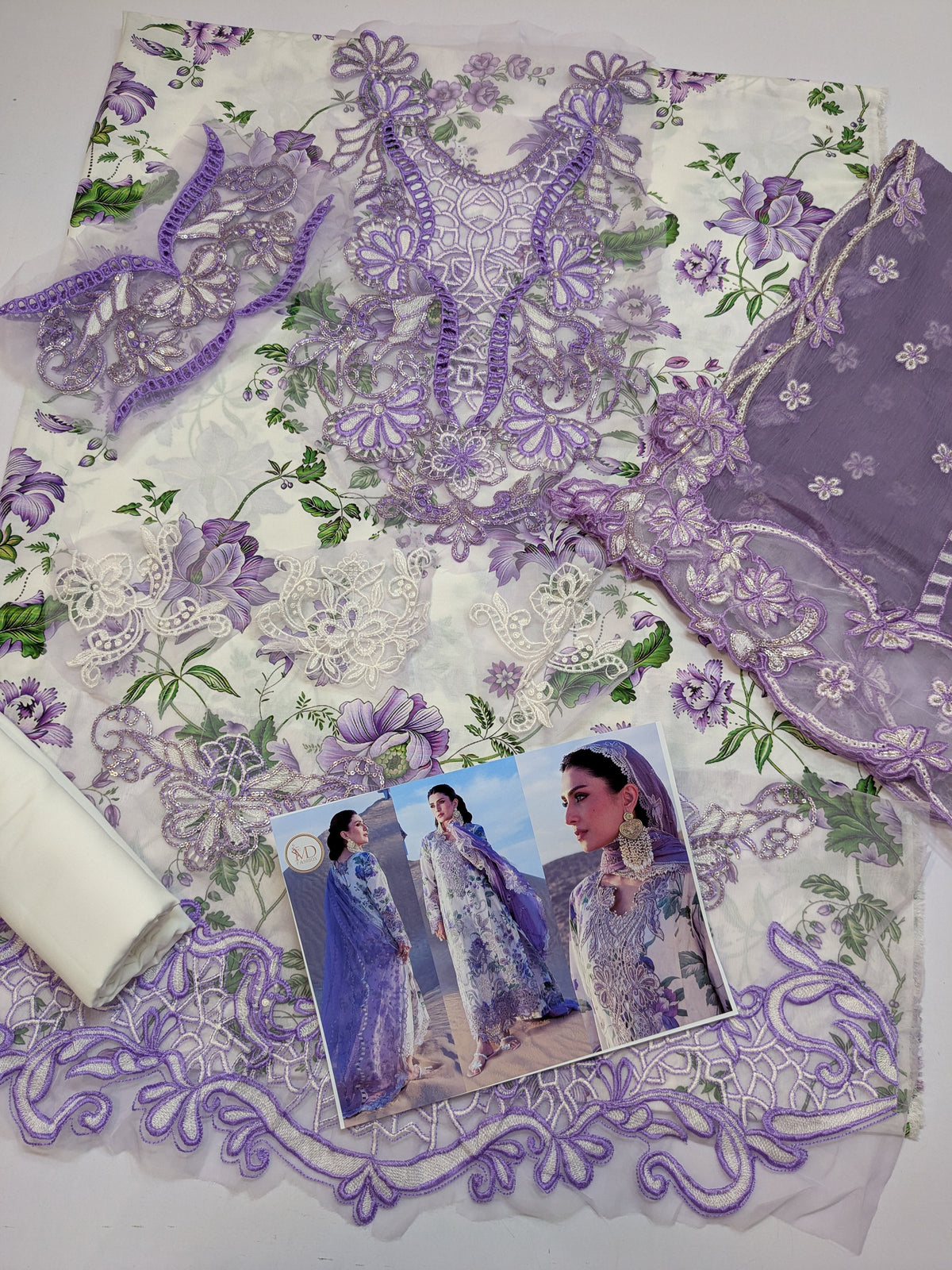 NUREH INSPIRED SWISS LAWN WITH EMBROIDERED CHIFFON DUPPATA