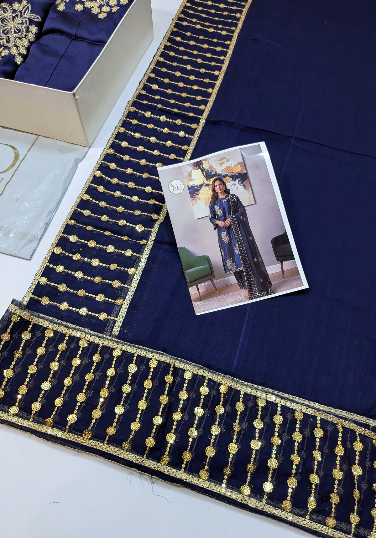 MAHIRA SILK EMBROIDERED BLUE FORMAL