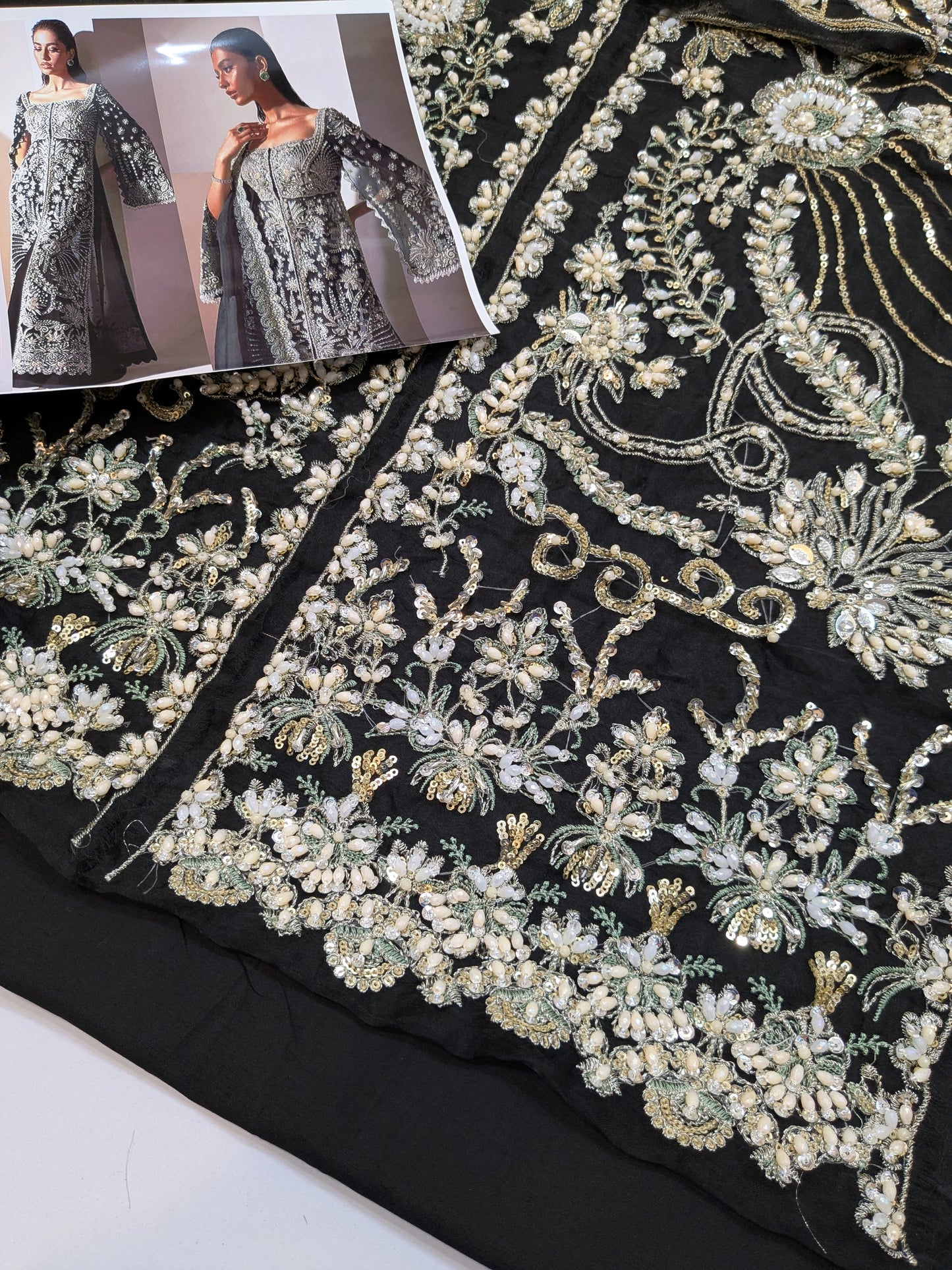 SORAYA LUXE BLACK FULL HAND EMBELLISHED PARTY WEAR