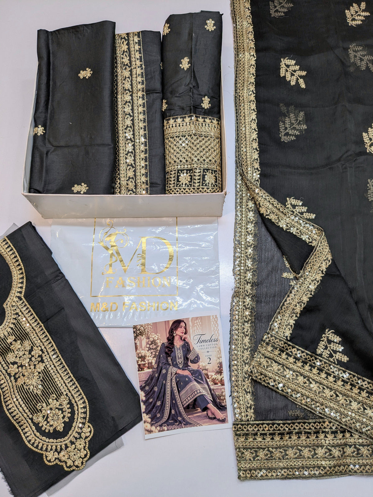 MAHIRA 02 CHARCOAL GREY LAWN COTTON