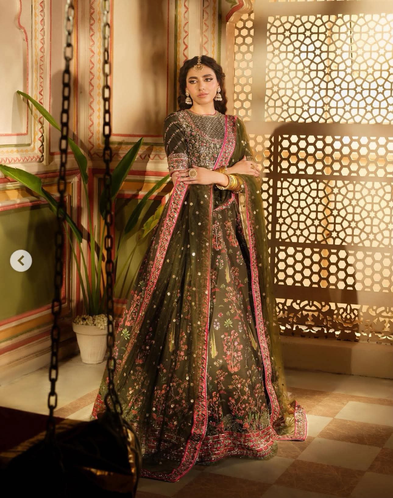 NEELO ZAITUN BEGUM PREMIUM EMBROIDERED MAXI LAHENGA