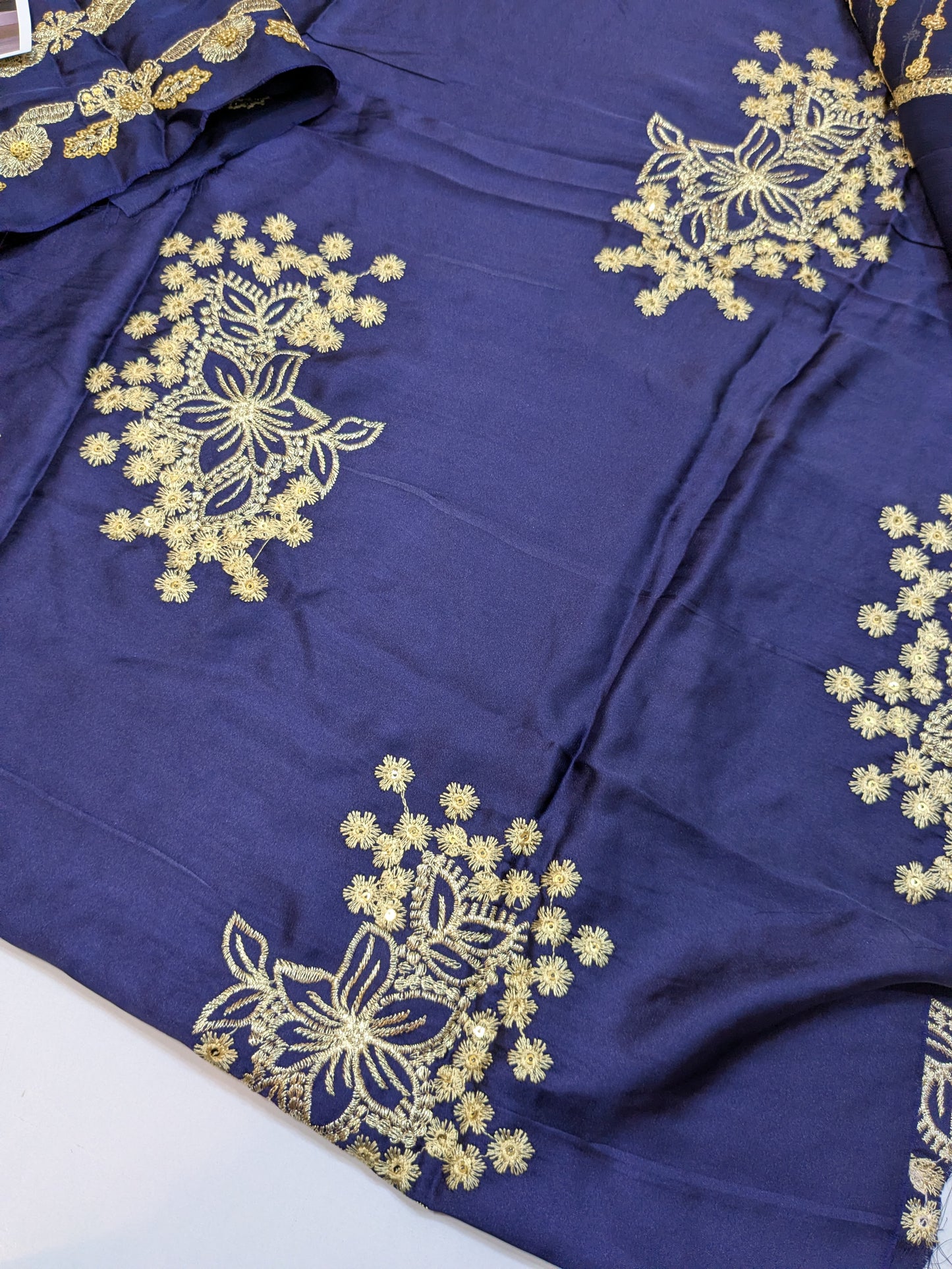 MAHIRA SILK EMBROIDERED BLUE FORMAL