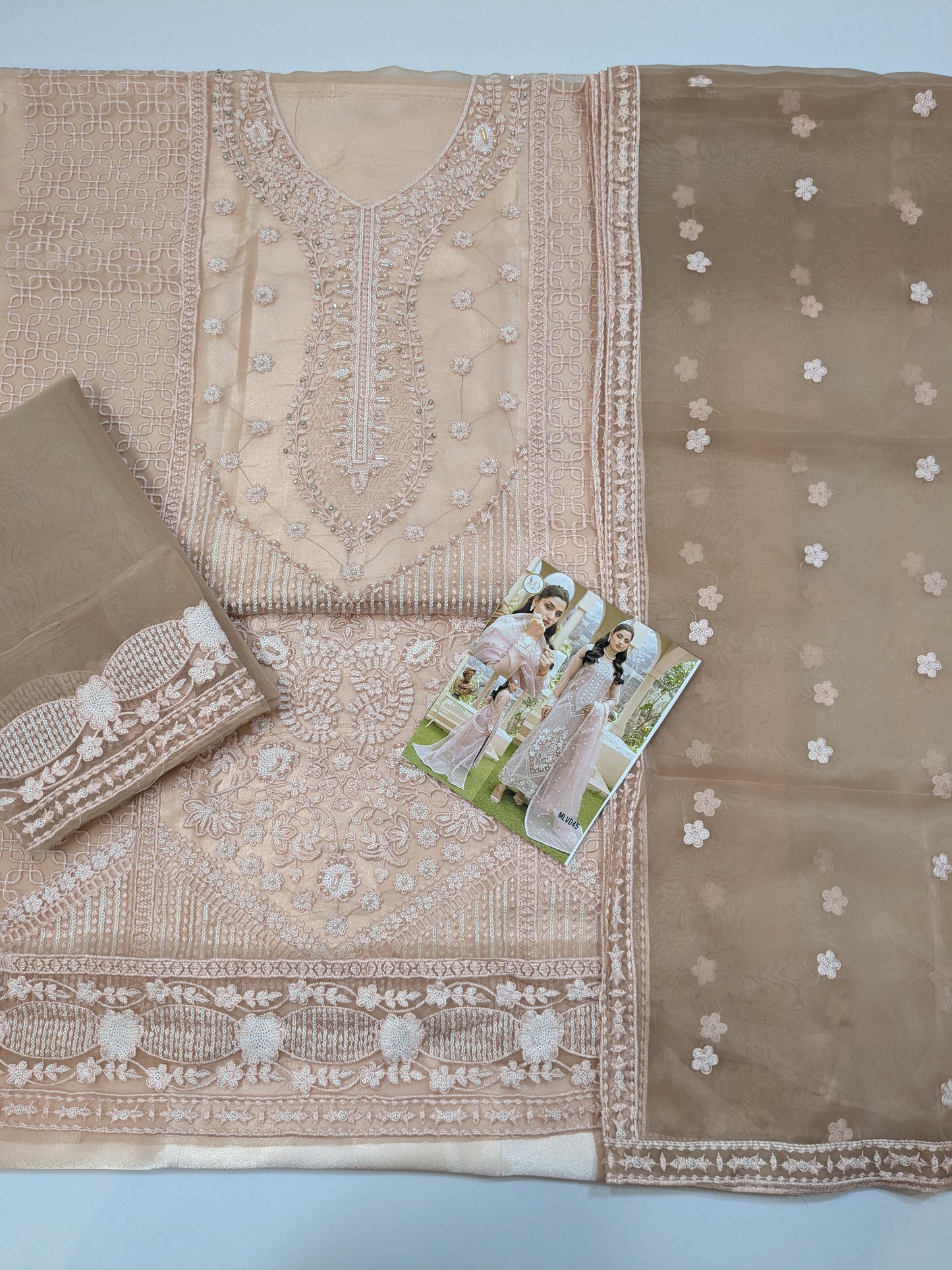 MRYYUM SOFT SHADE ORGANZA HAND EMBROIDERED DRESS