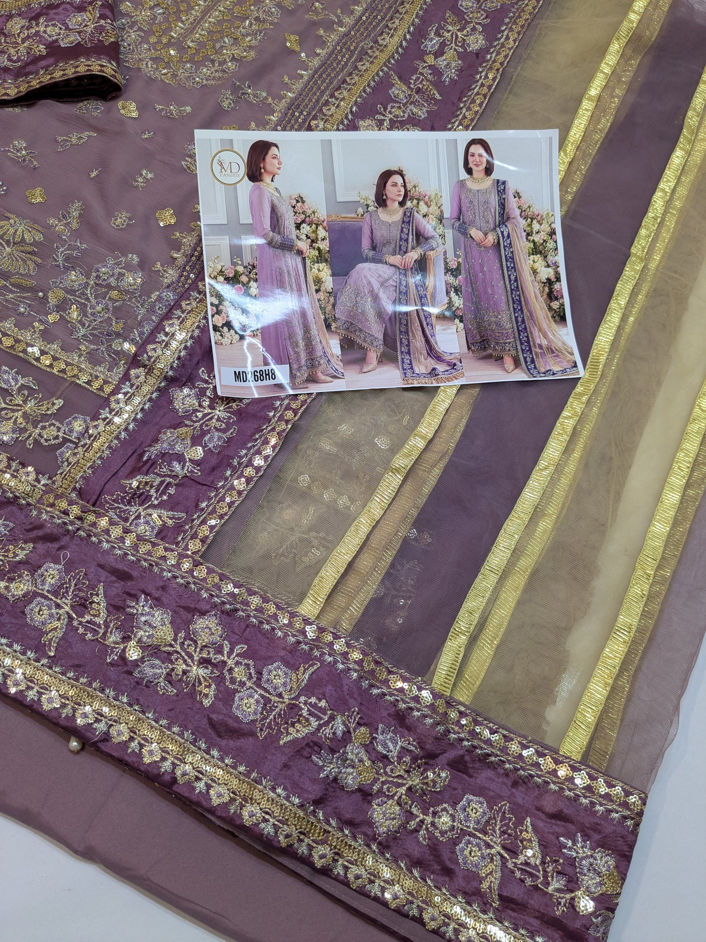 CHARISMA INSPIRED LAVENDER CHIFFON DASTAN E JASHAN
