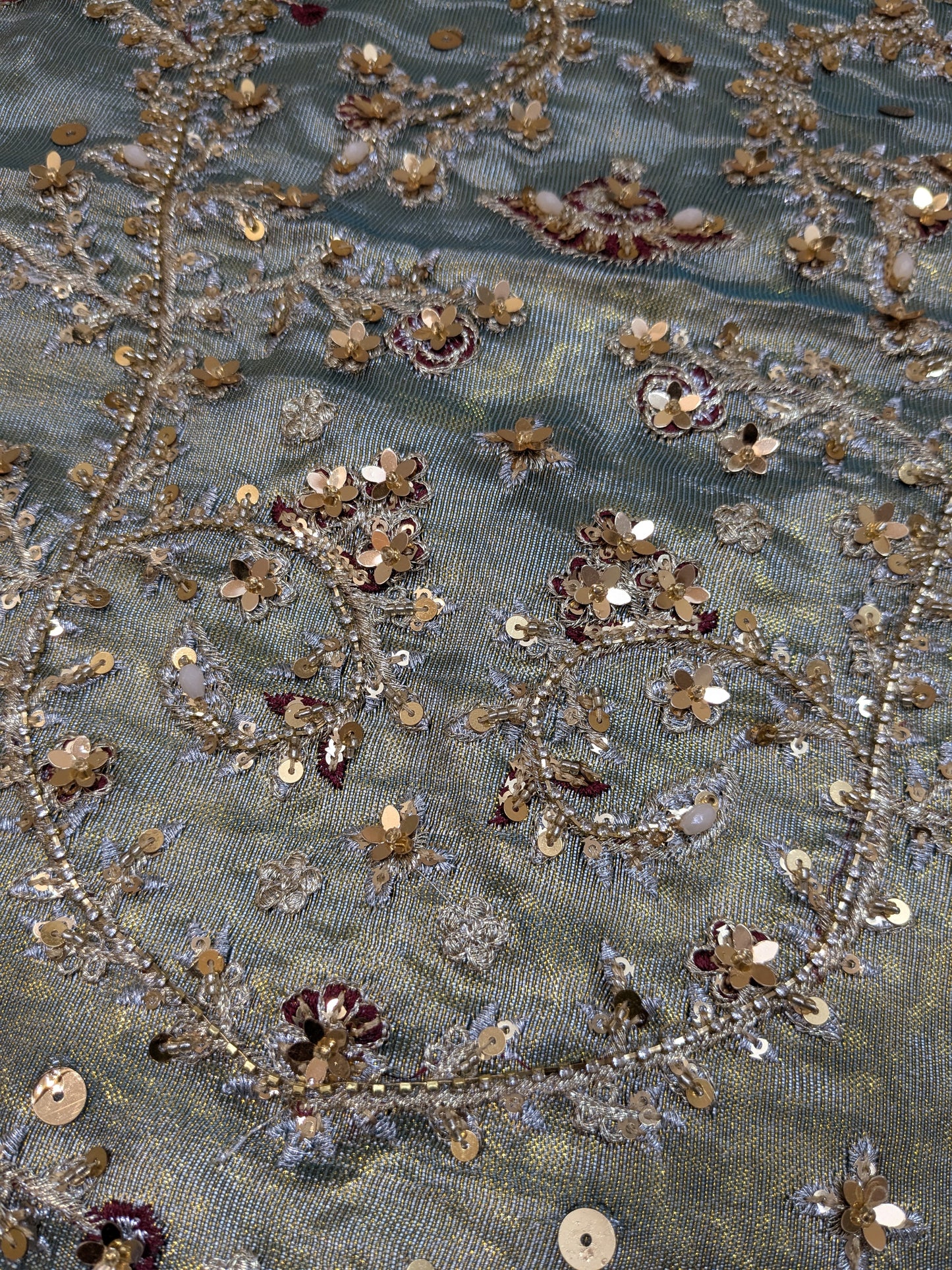 HARIS SHAKEEL SEA GREEN SHIMMERY HAND EMBELLISHED