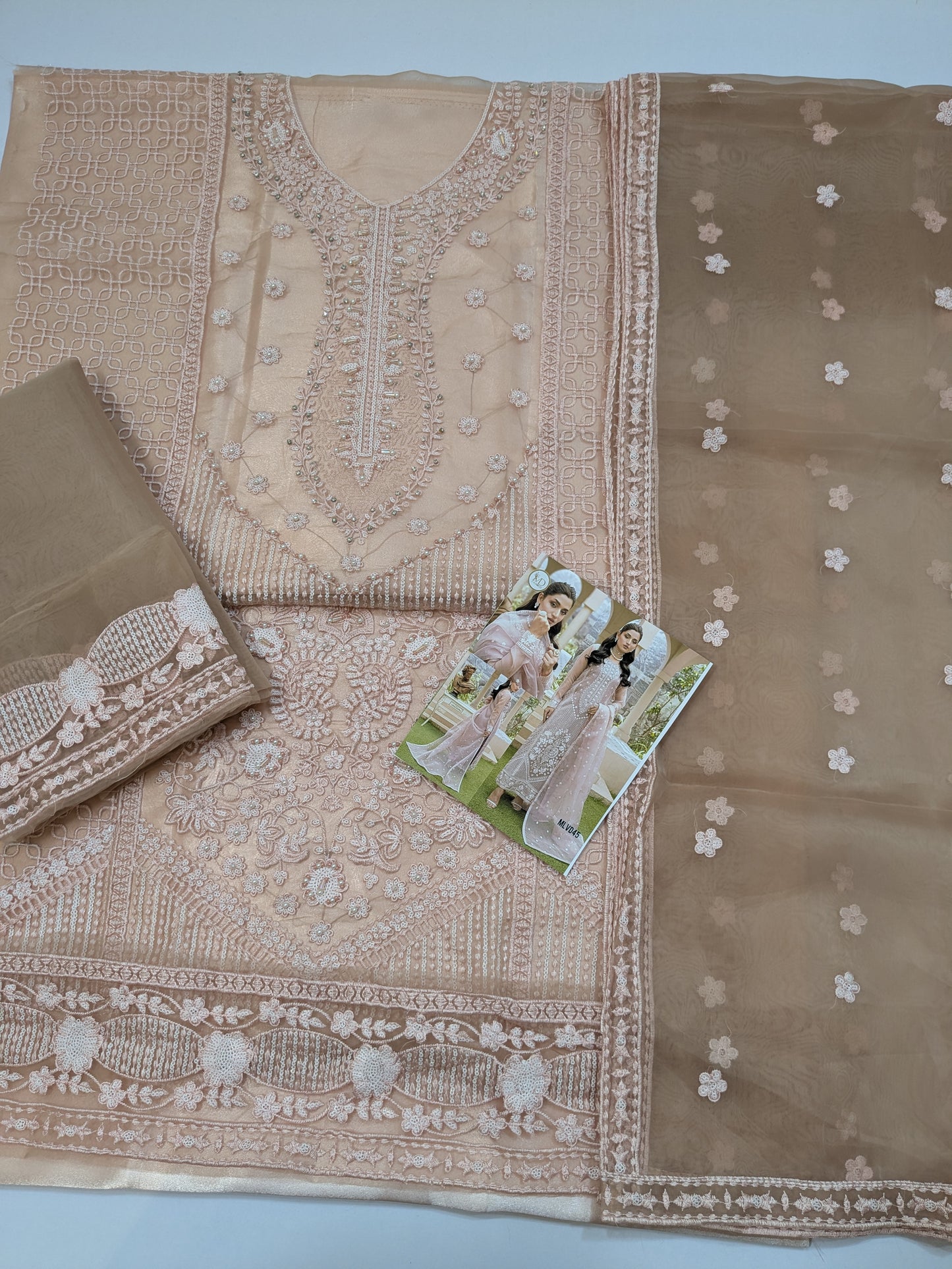 MRYYUM SOFT SHADE ORGANZA HAND EMBROIDERED DRESS