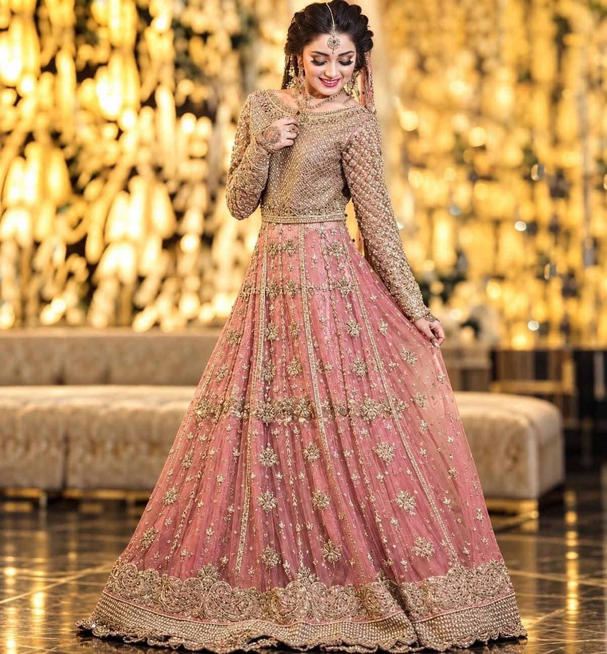 MAHA WAJAHAT HEAVILY EMBROIDERED LAHENGA MAXI