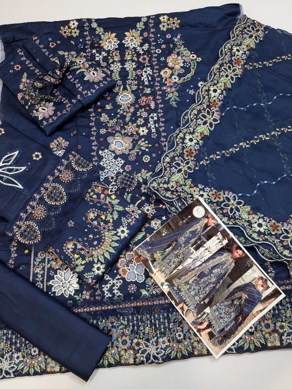 HUSSAIN REHAR LUXURIOUS EMBROIDERED BLUE