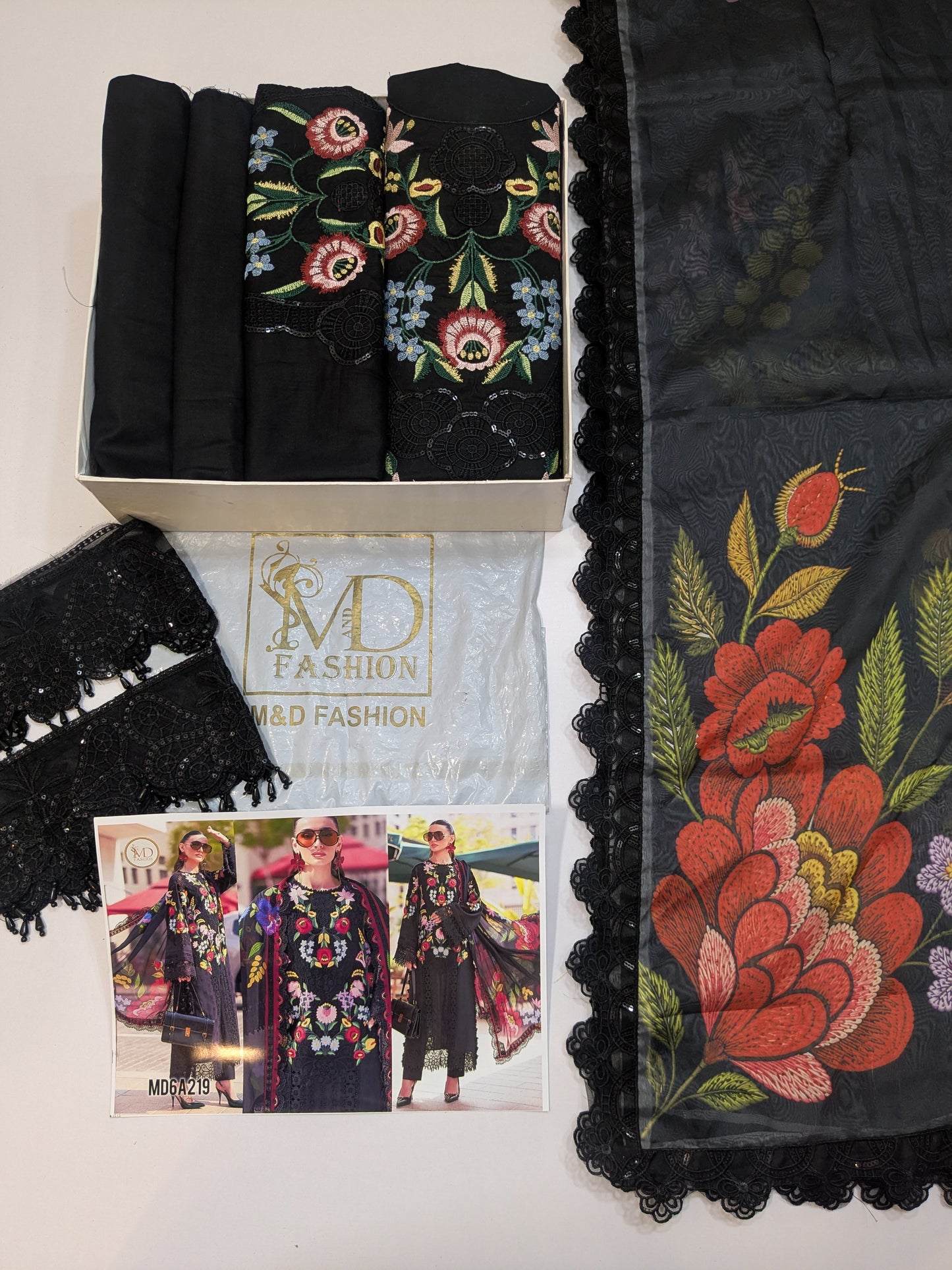 MARIA B LAWN Embroidered BLACK 10B