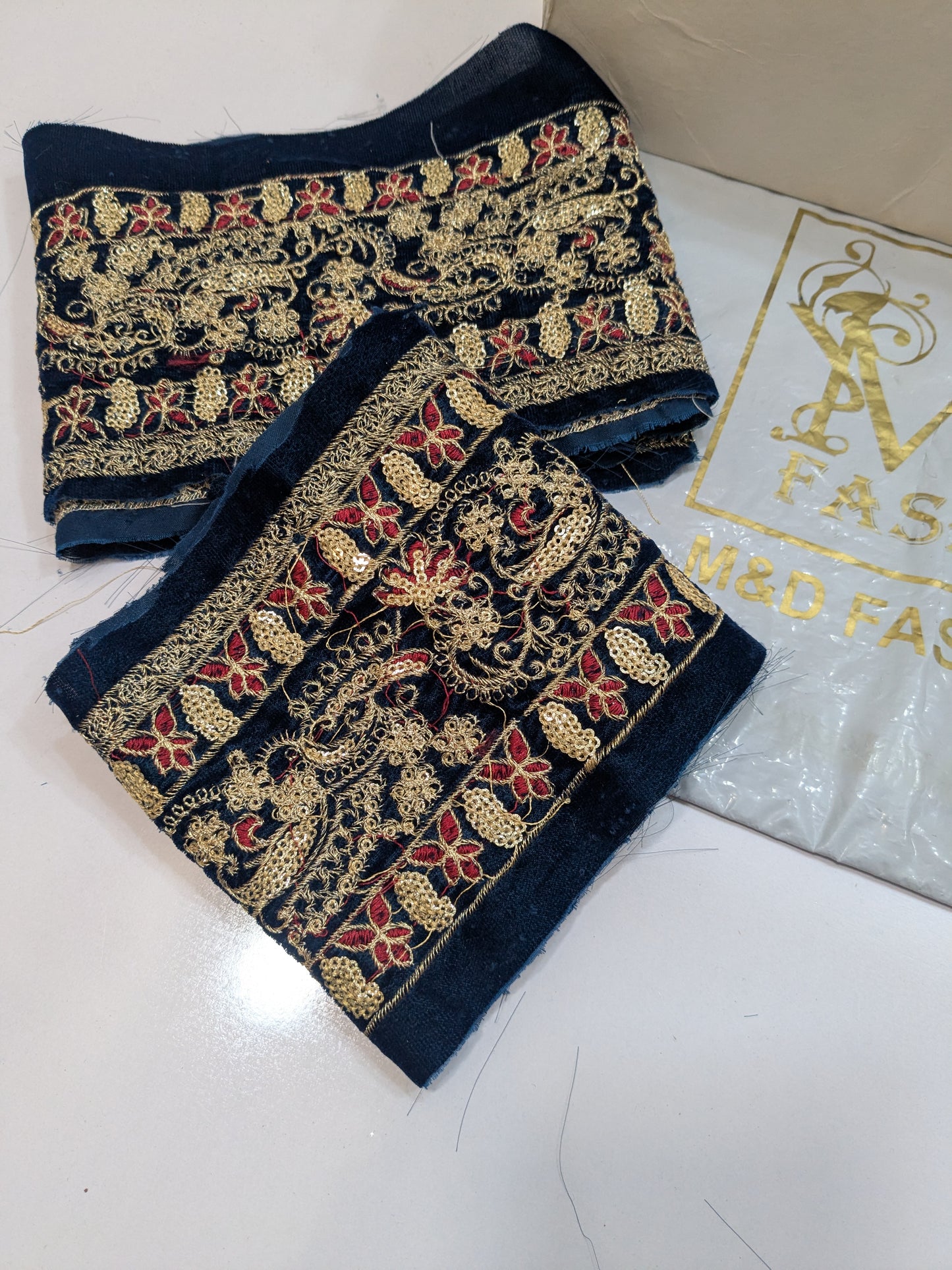 ANEELAS BLUE VELVET DRESS WITH VELVET SHAWL