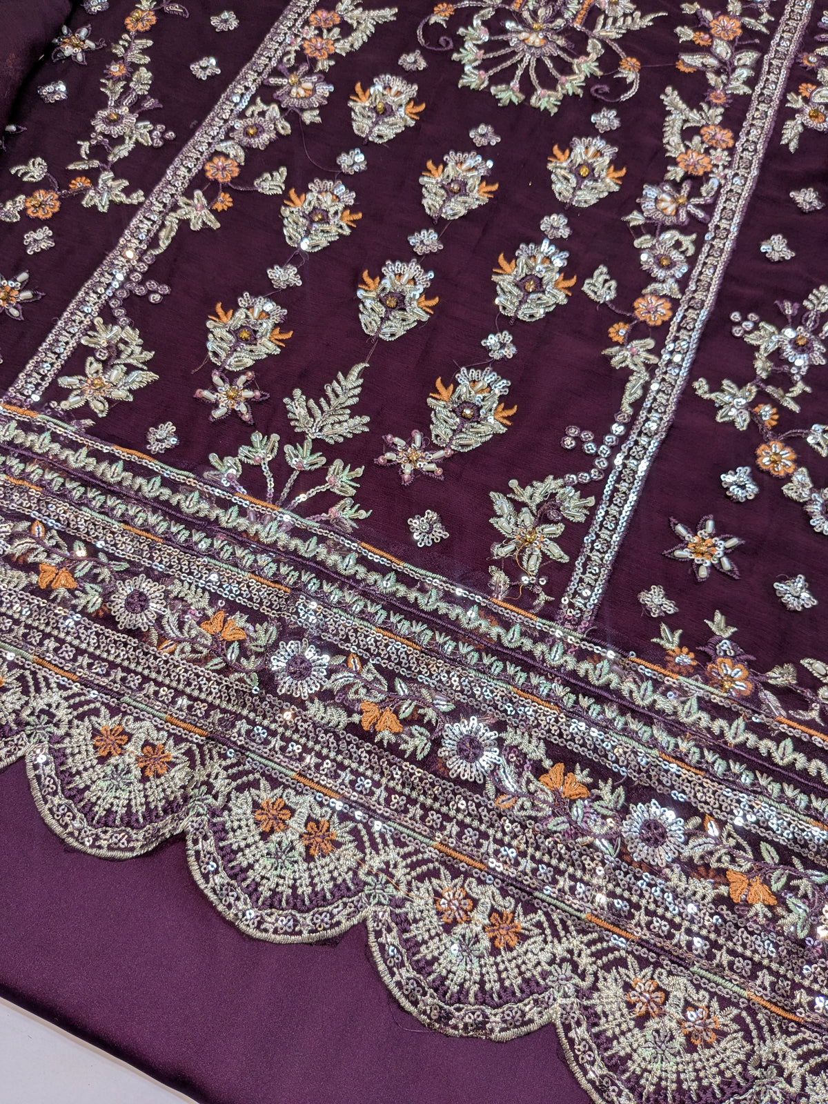 GULAAL INSPIRED CHIFFON HAND EMBELLISHED DRESS