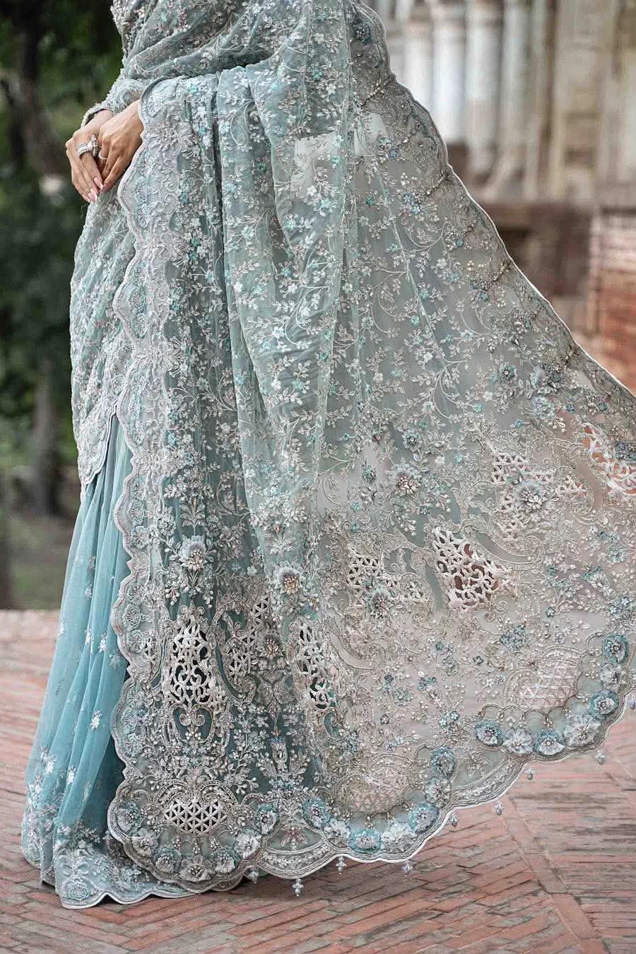 MARIA B INSPIRED SEA PREMIUM NET EMBROIDERED SAREE