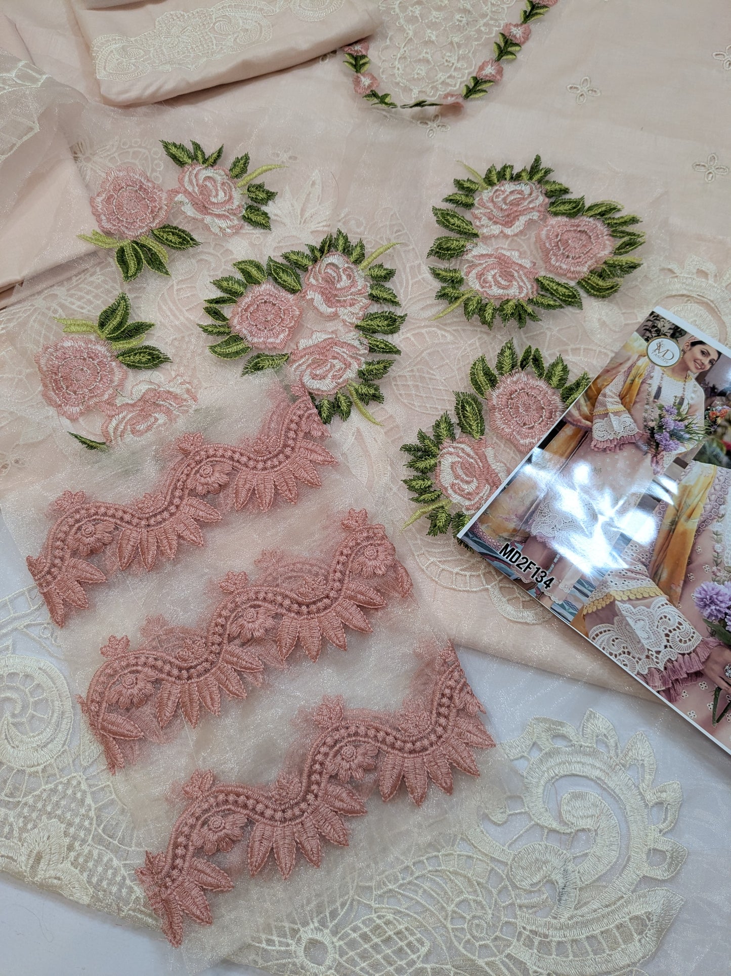 MUSHQ PINK LEMON LUXURIOUS CHIKENKARI LAWN