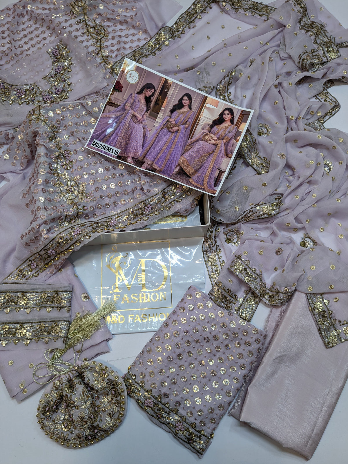 Haris Shakeel Inspired LILAC Bridal Chiffon