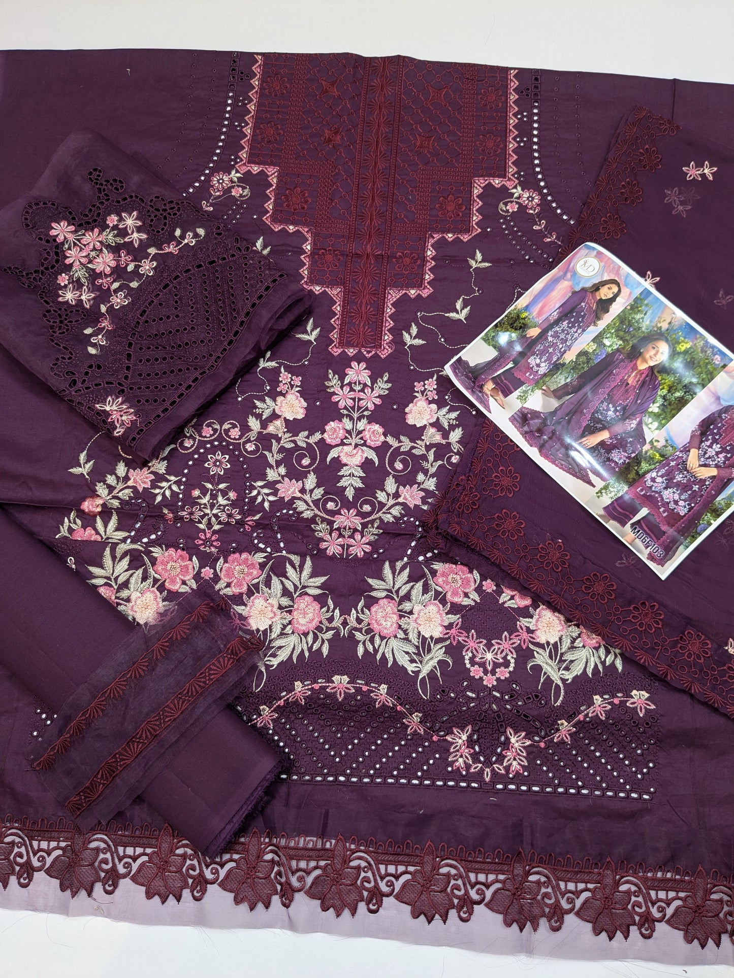 SOBIA NAZIR BURGUNDY PLUM RAMSHA LUXURIOUS LAWN
