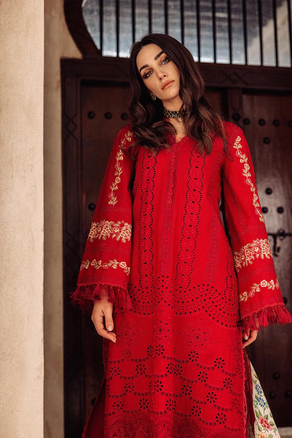 SAIRA RIZWAN REDISH CHIKENKARI LUXURY LAWN
