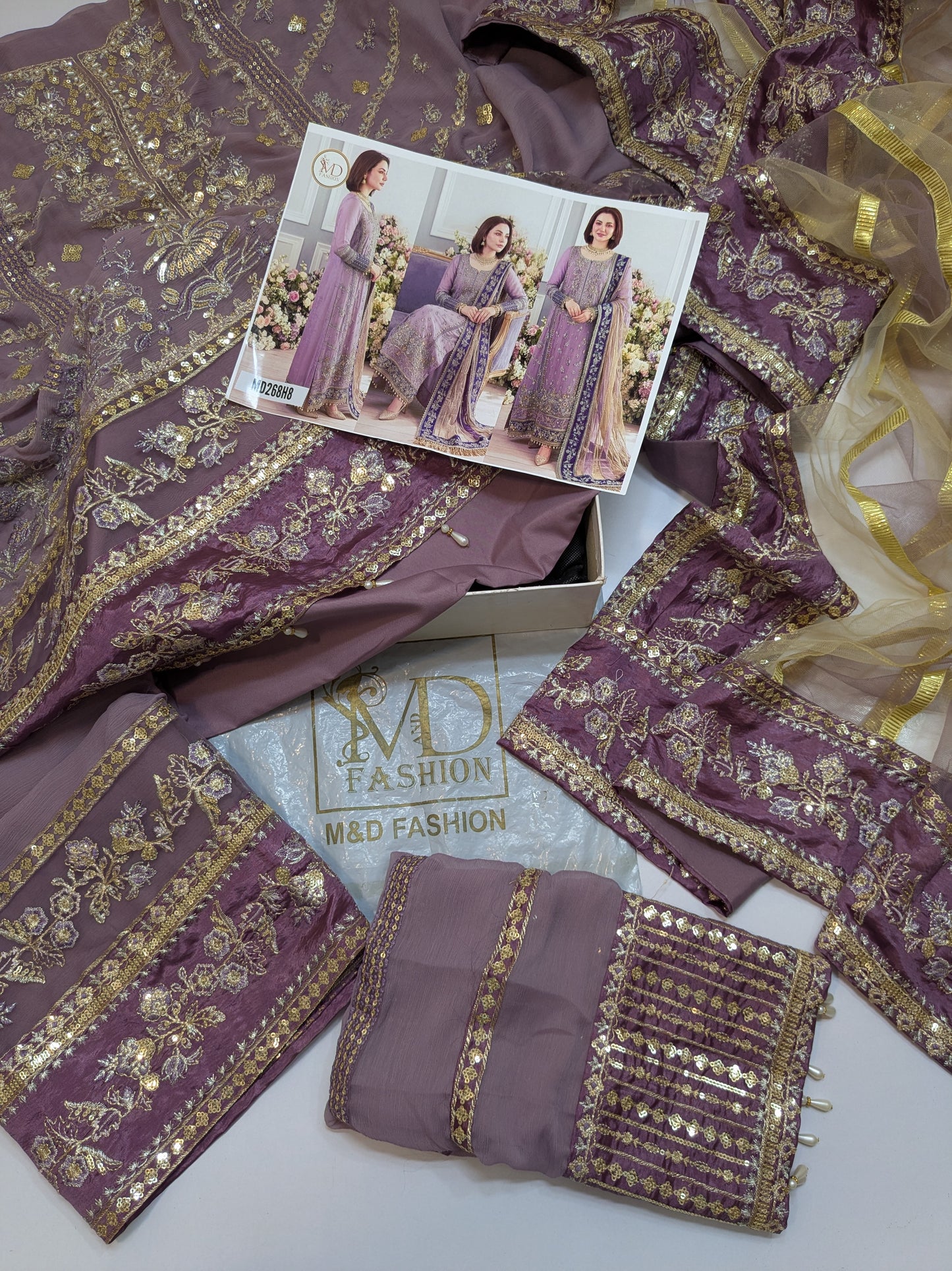 CHARISMA INSPIRED LAVENDER CHIFFON DASTAN E JASHAN