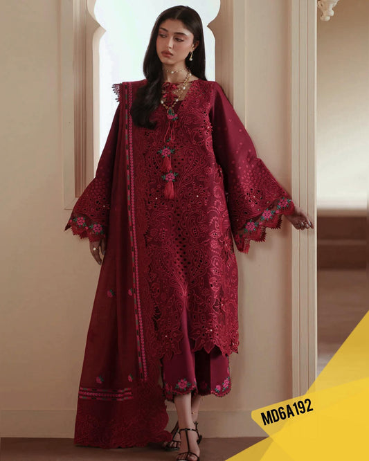 BIN ILYAS DEEP BURGUNDY MAROON LUXURIOUS LAWN