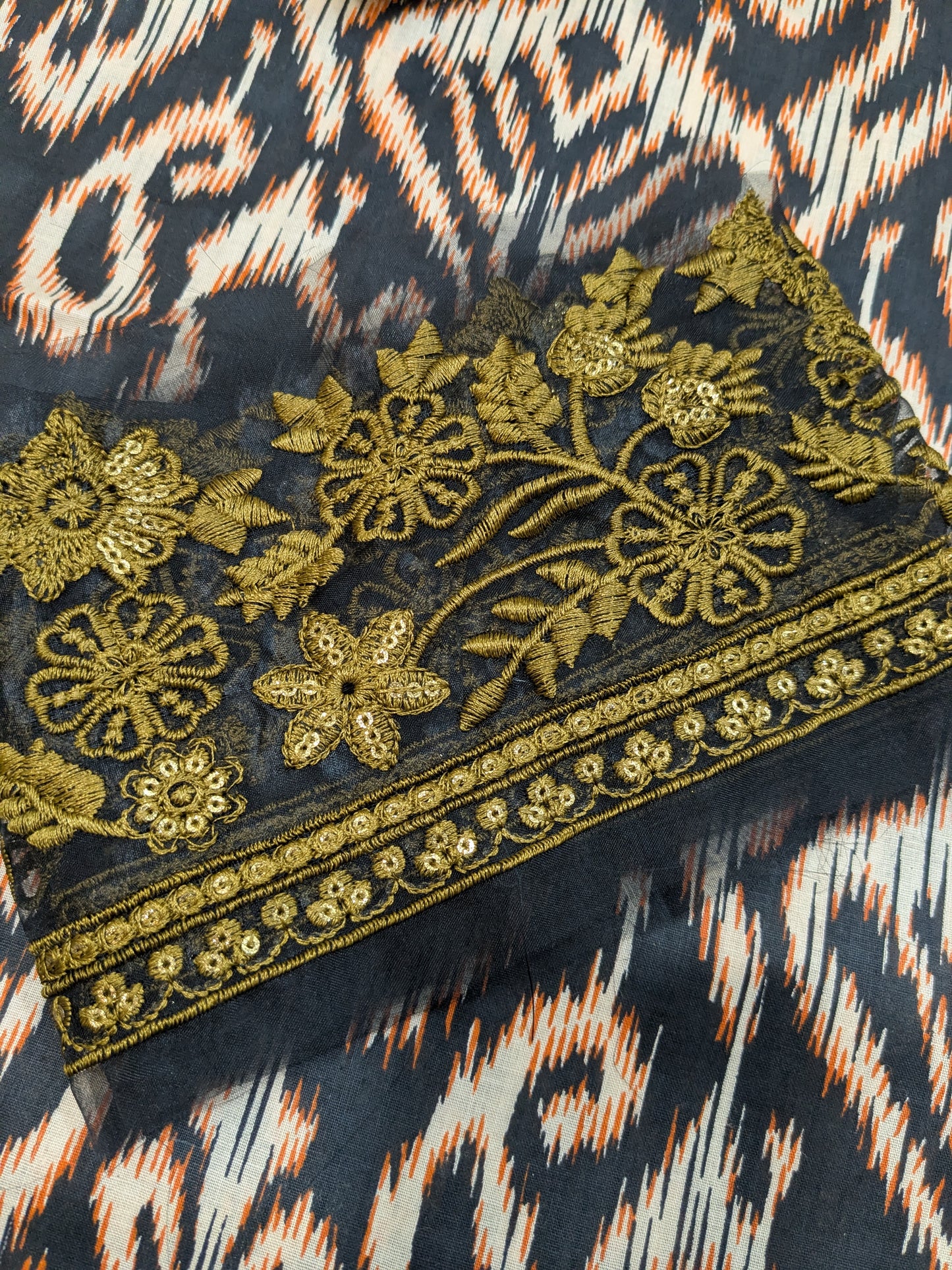 Baroque Lawn Black White Embroidered Dress