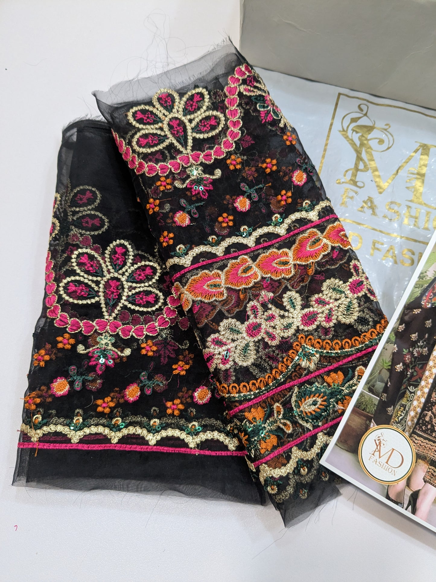 ANEELA KHADDAR EMBROIDERED MOMINA BLACK 3pcs