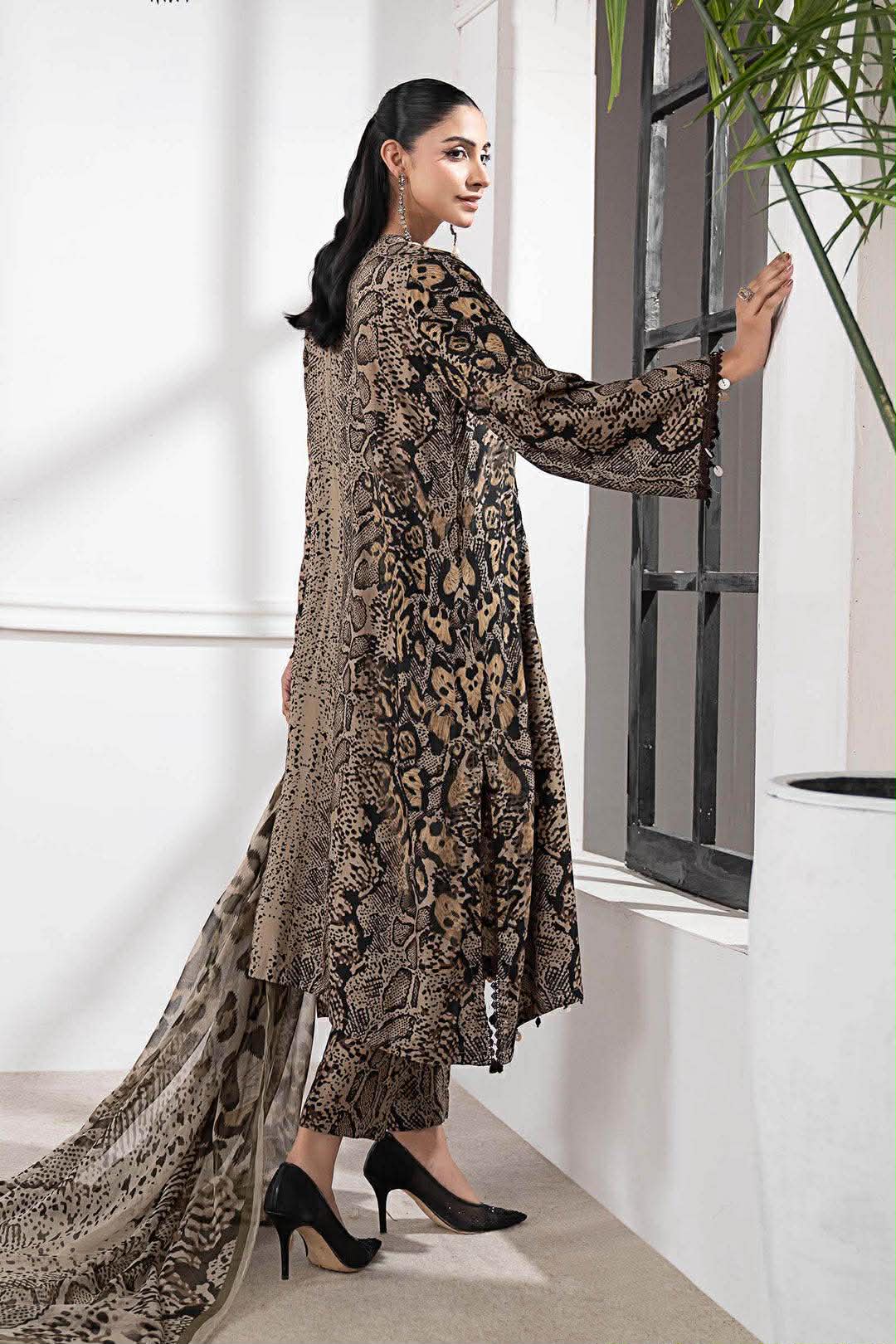 MARIA B LAWN SNAKE PRINT WITH CHIFFON DUPPATA