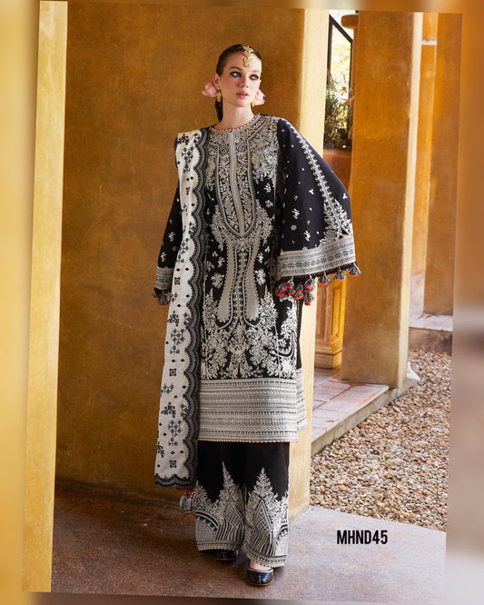 HUSSAIN REHAR LUXURIOUS LAWN CHIKENKARI SHAMS