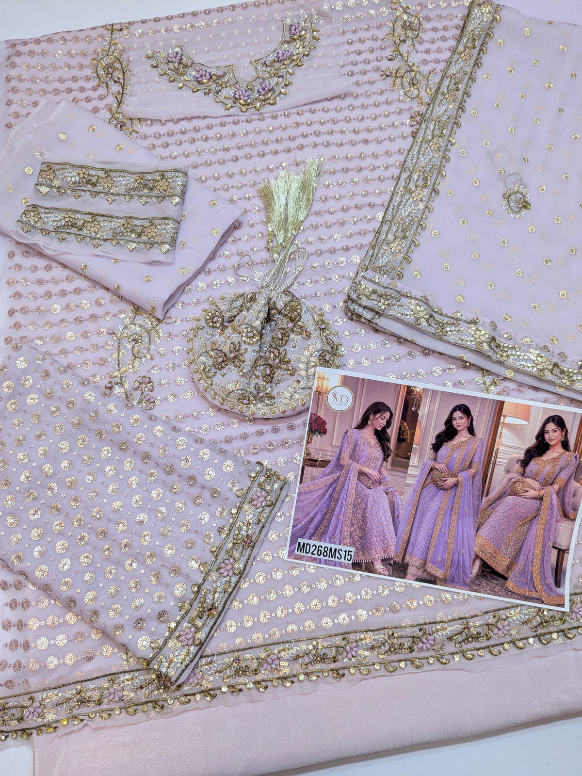Haris Shakeel Inspired LILAC Bridal Chiffon