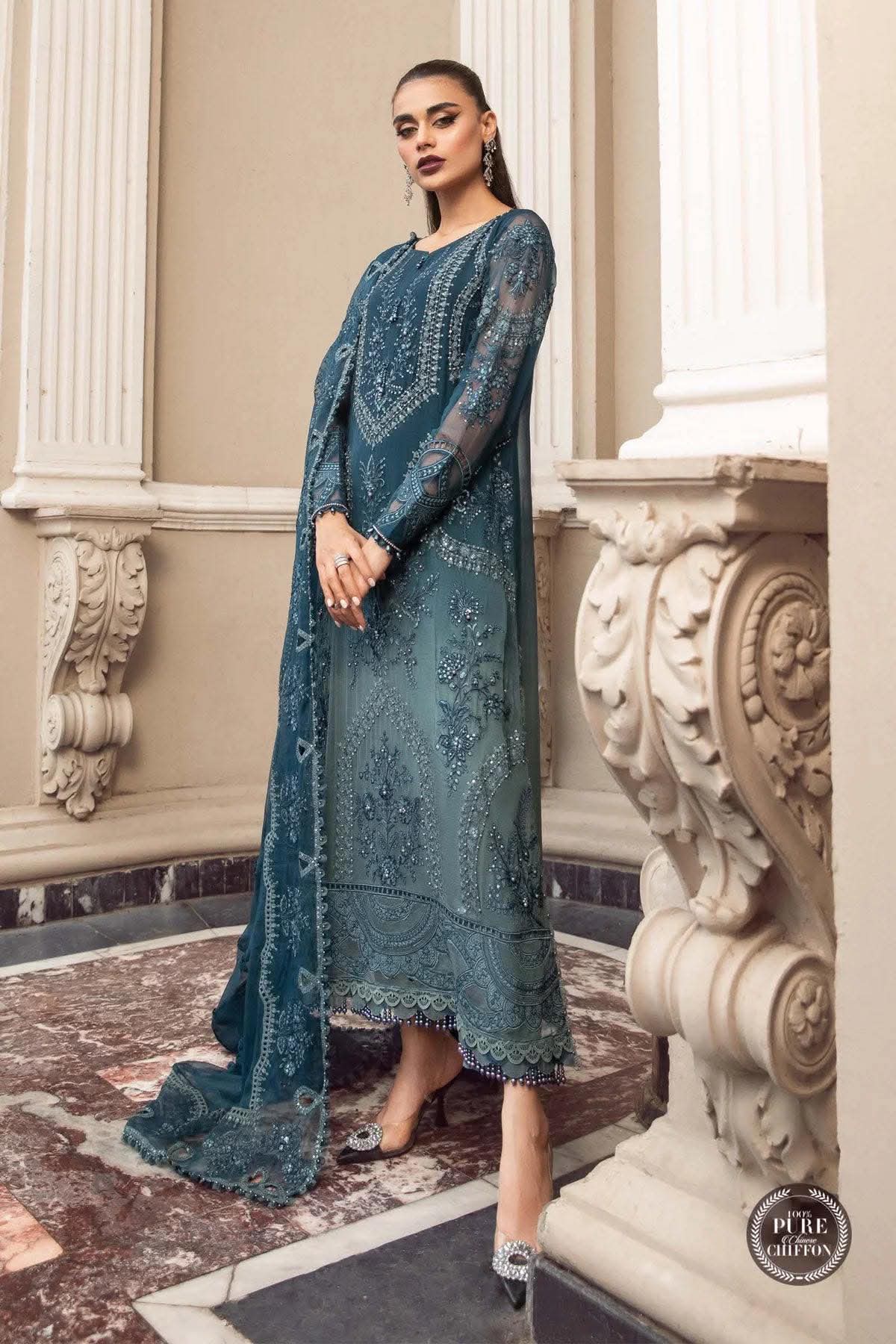 MARIA B CHIFFON TYE AND DYE TEEL SILVER
