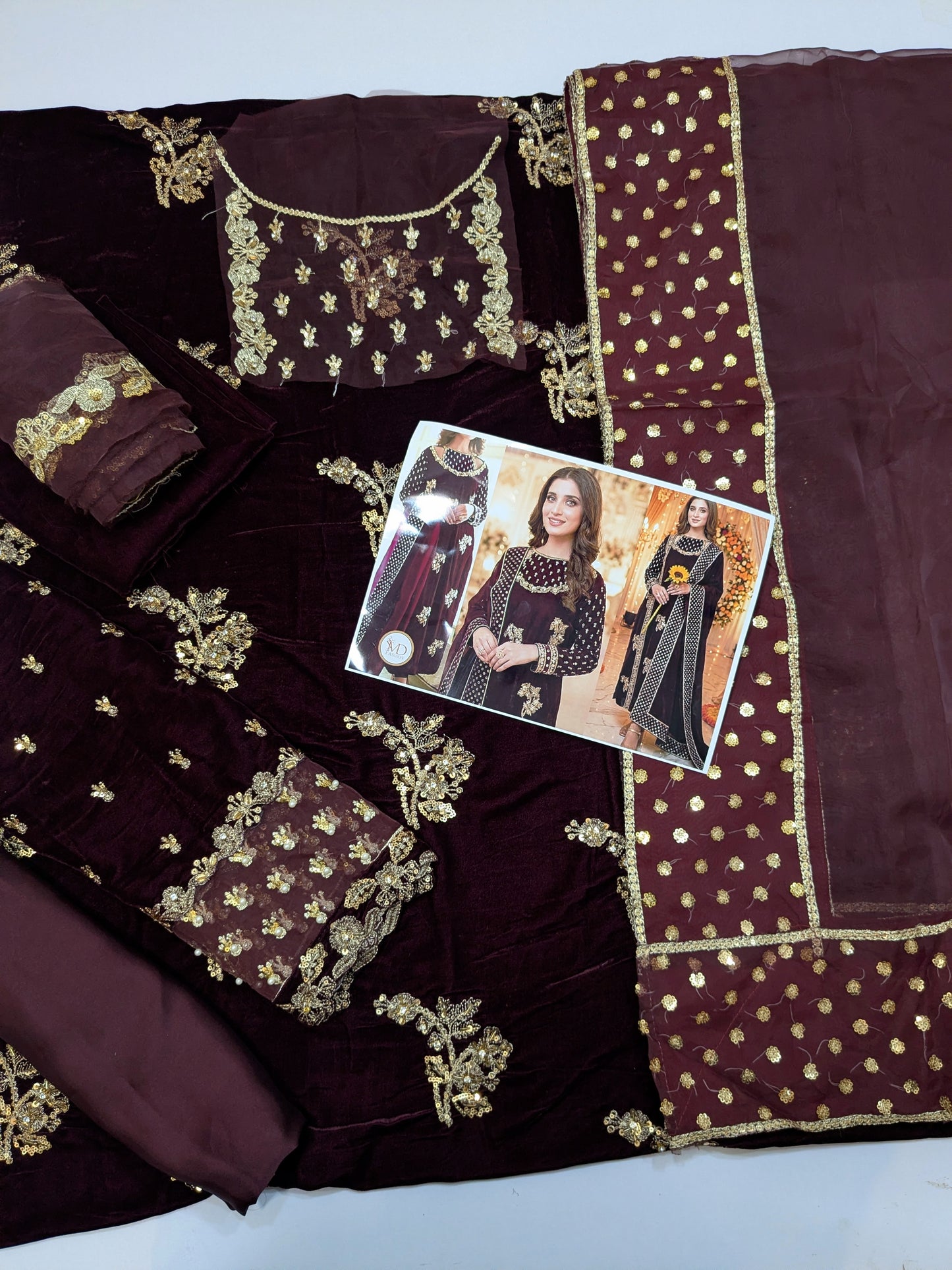 AFROZEH HIGH VERSION BURGUNDY VELVET