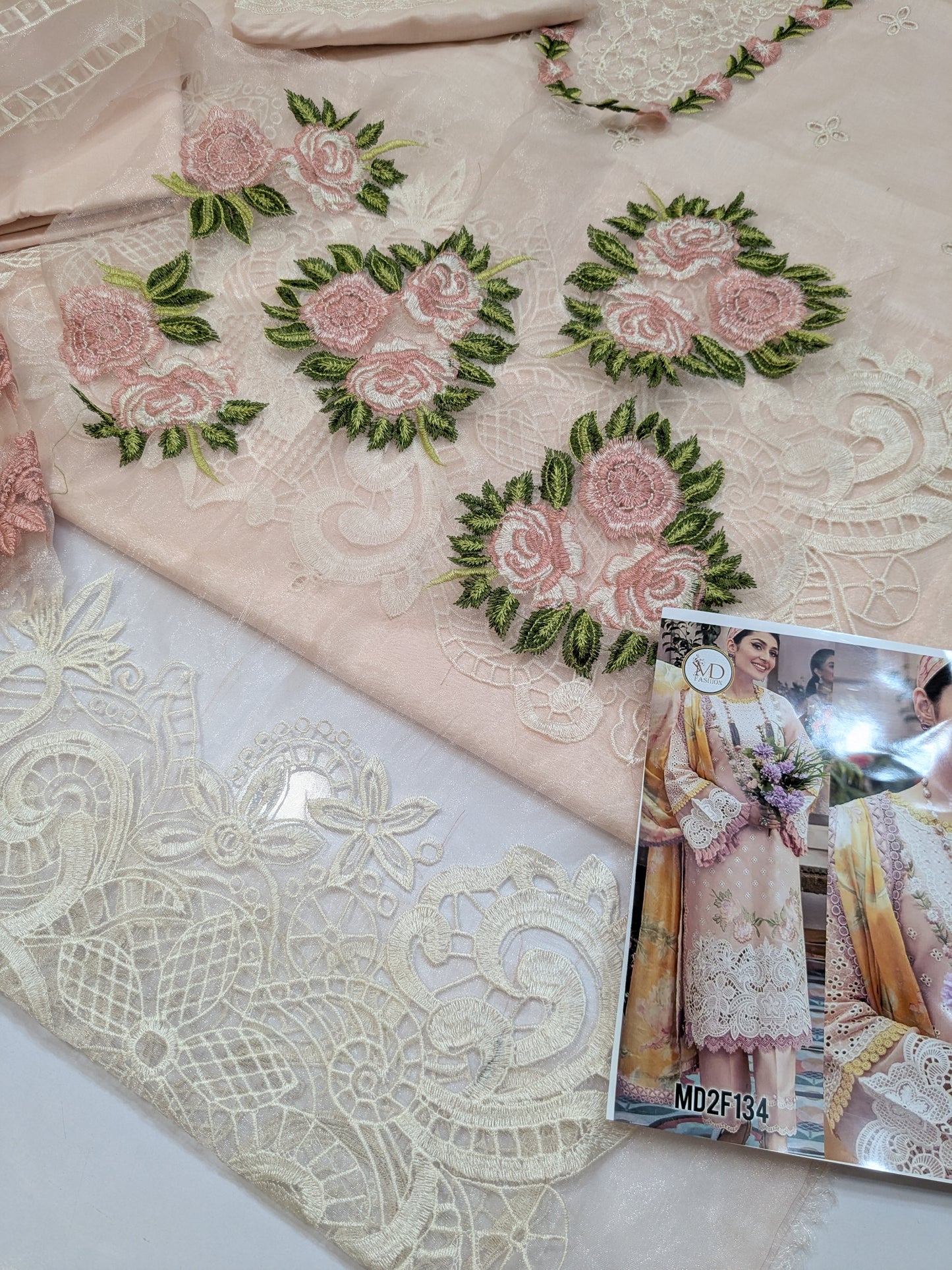MUSHQ PINK LEMON LUXURIOUS CHIKENKARI LAWN
