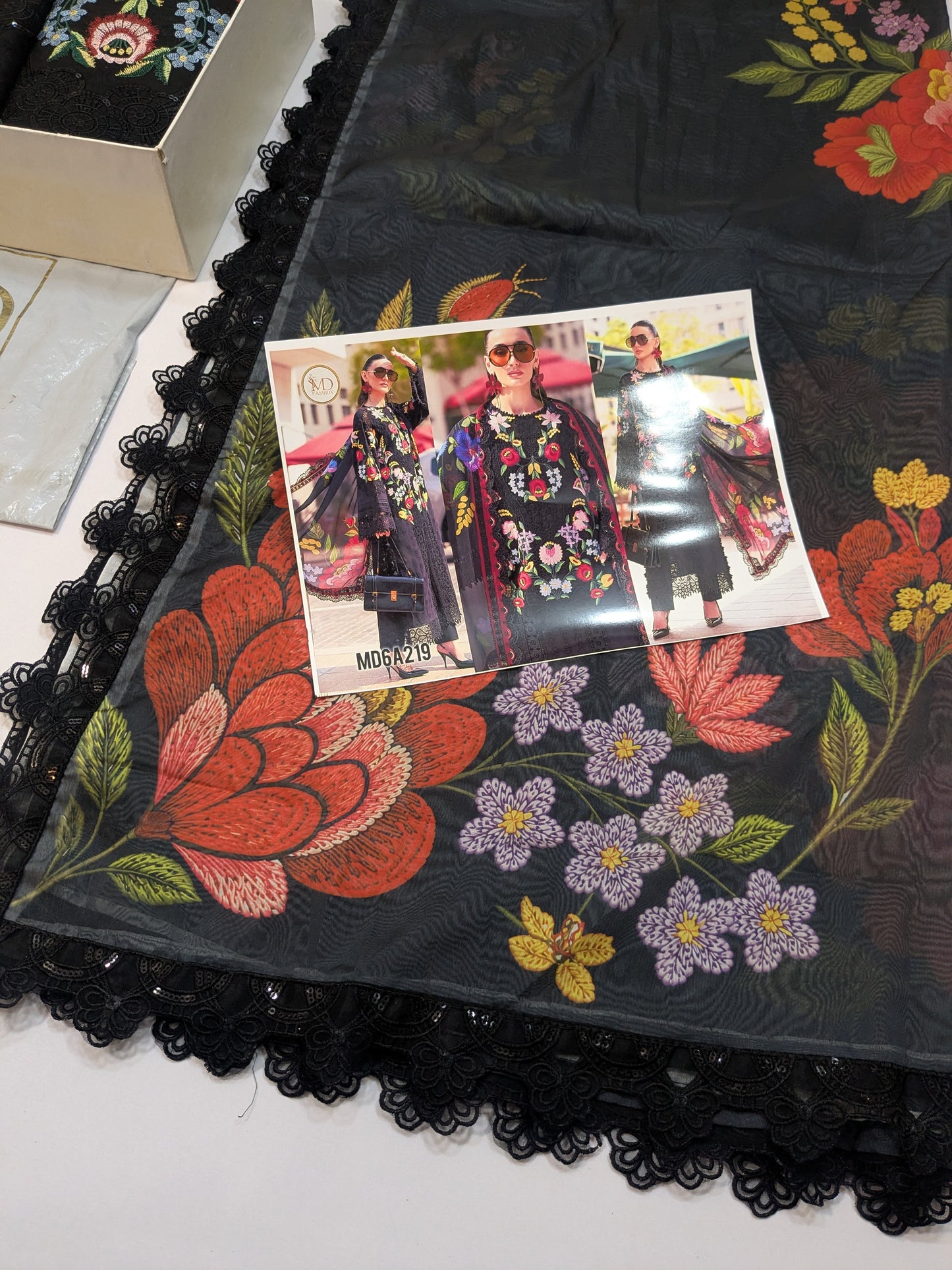 MARIA B LAWN Embroidered BLACK 10B
