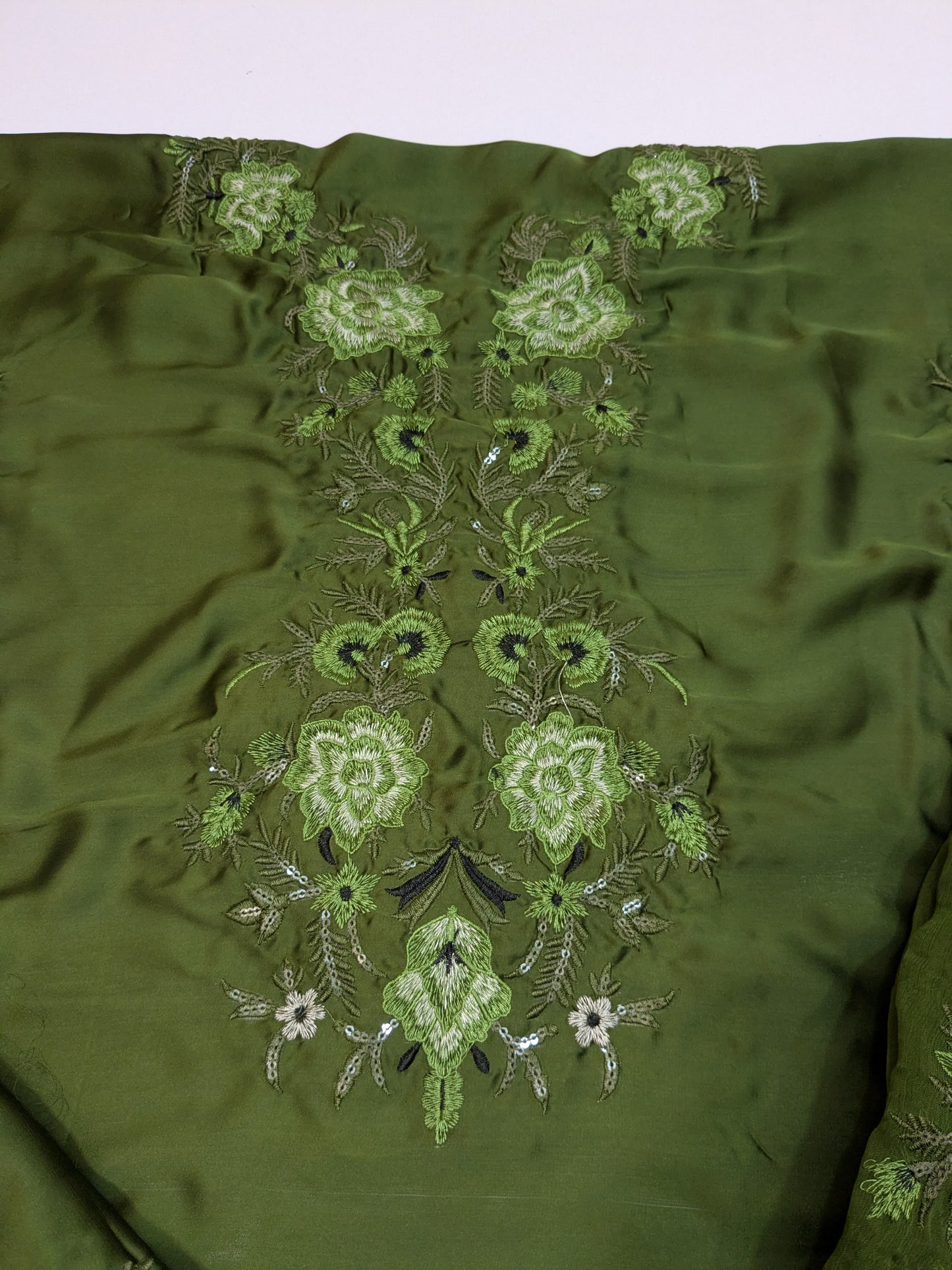 MAHIRA NOOR SILK GREEN EMBROIDERED 3PCS
